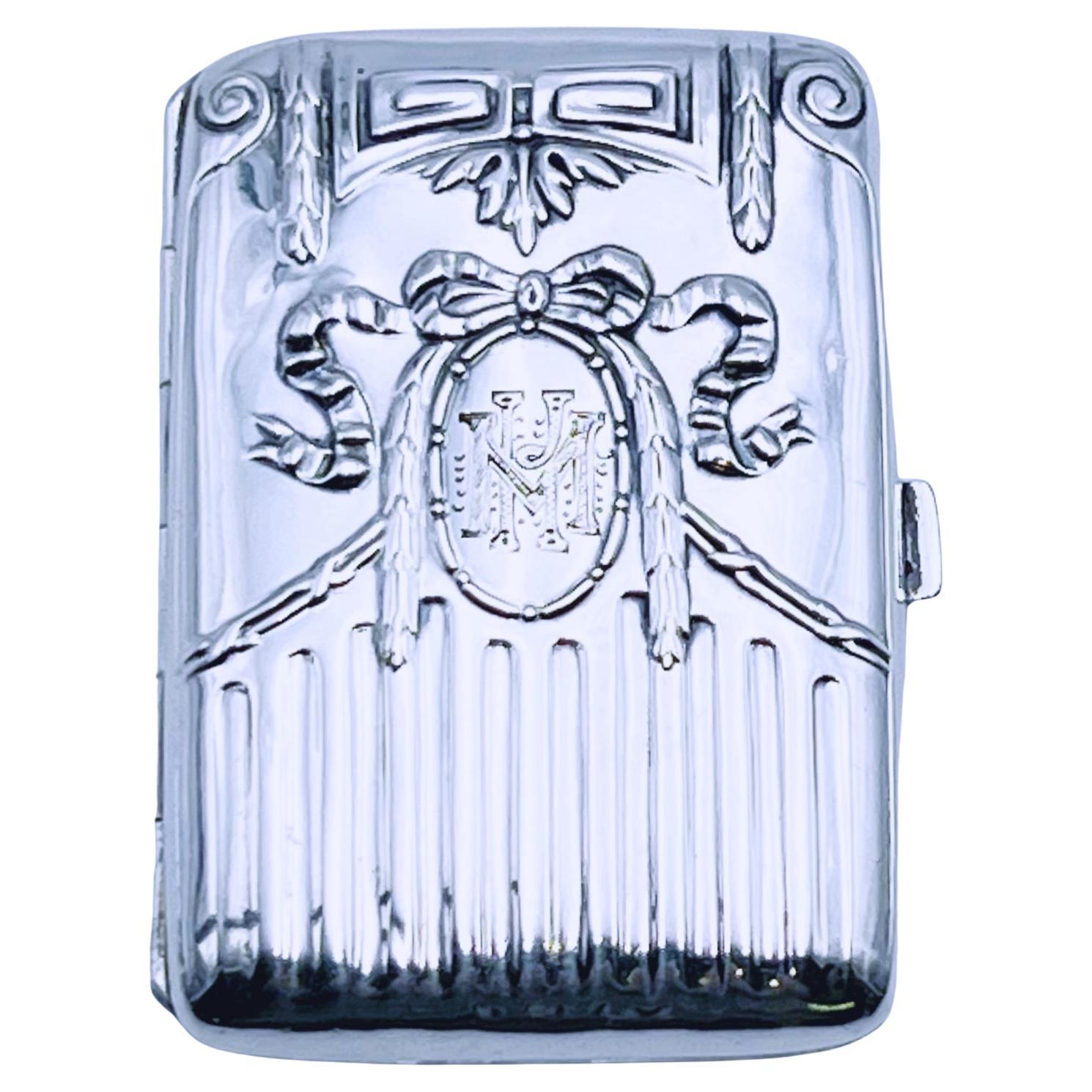 Etui à cigarettes en argent massif du début des années 1900, A Silver, Norvège