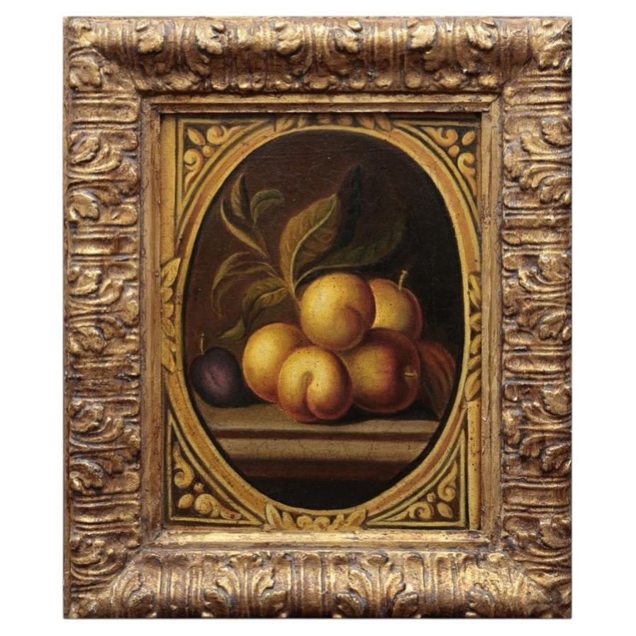 Peinture à l'huile espagnole baroque du début des années 1900 représentant des pêches en vente