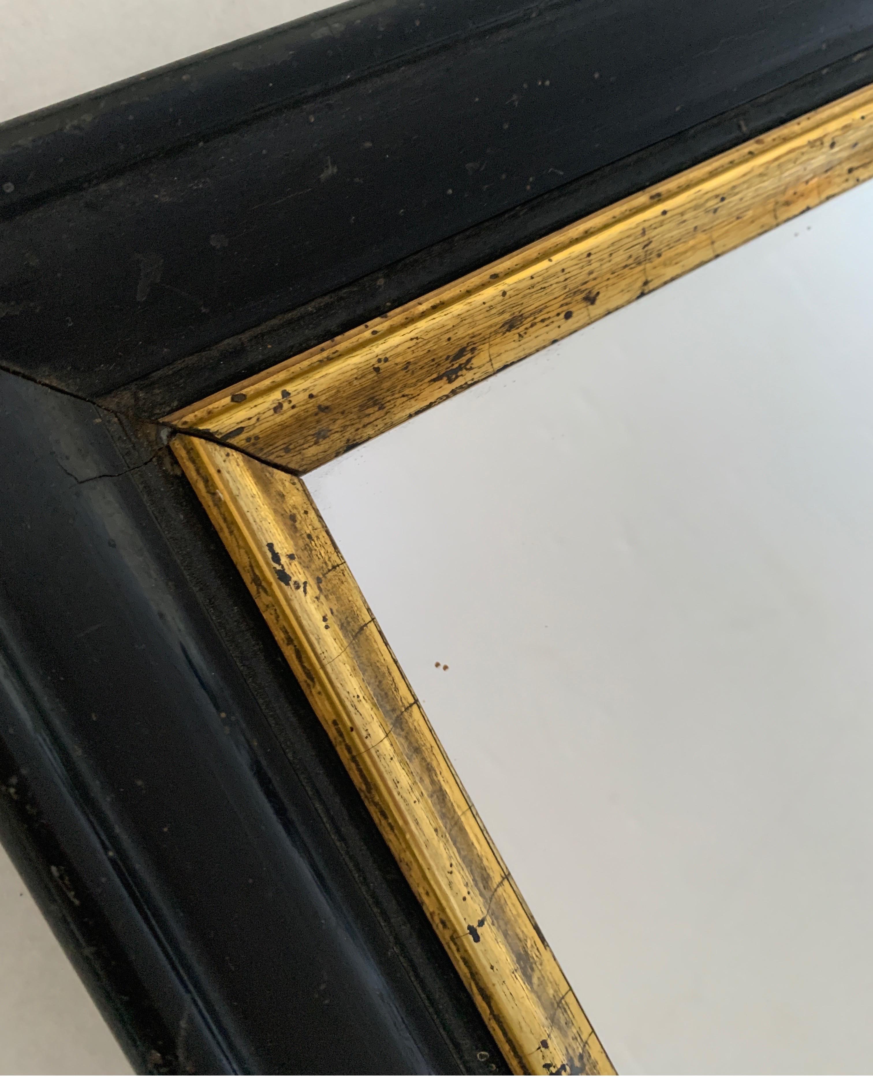 Early 1900s Black Spanish Frame with Gold Trim Mirror 7