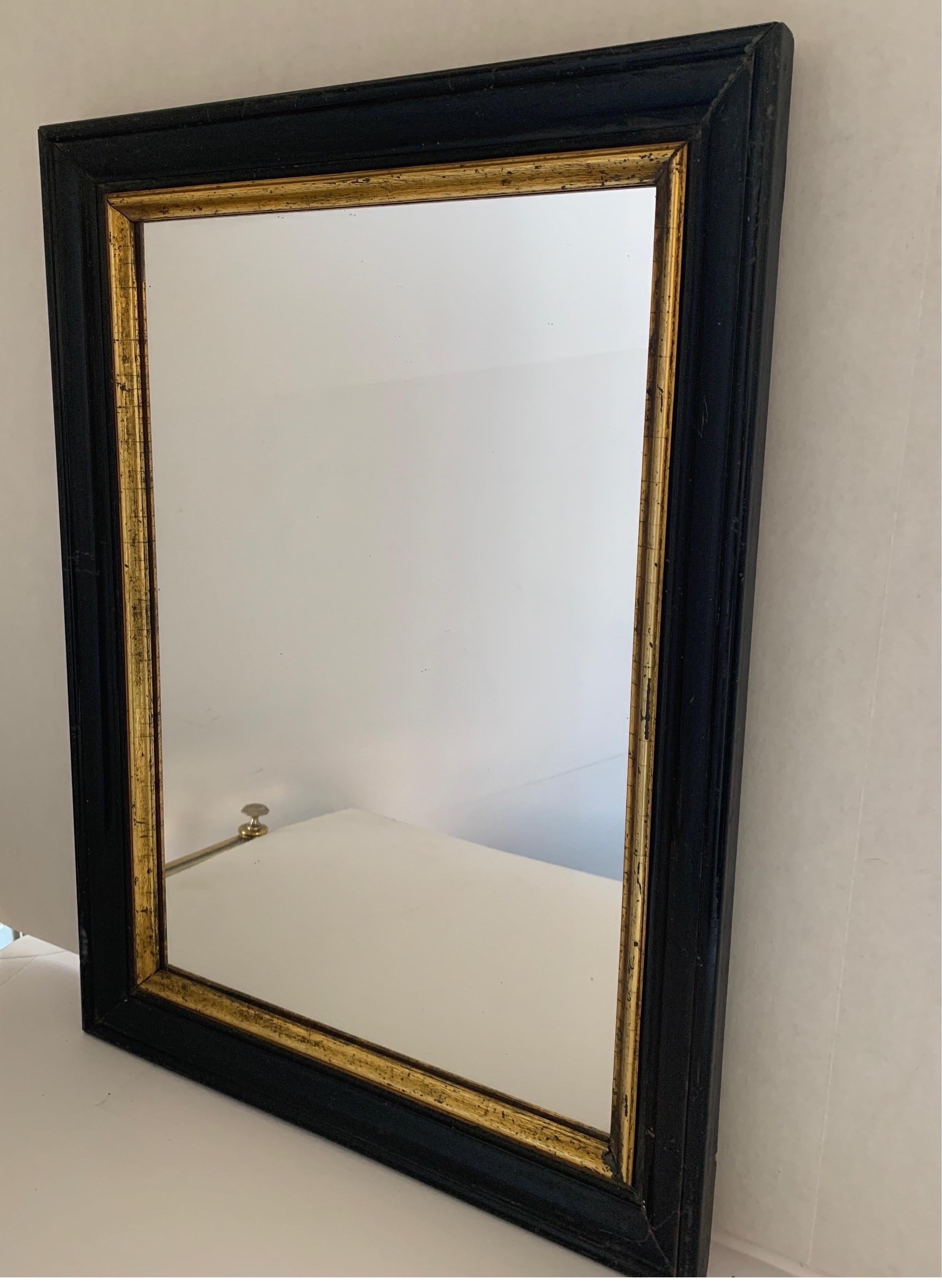 This was originally for a painting as indicated on the back. It is common to change the art to mirror. The mirror is an old mirror but in very good condition without too many blemishes.