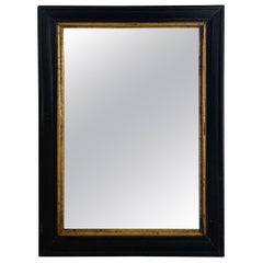 Early 1900s Black Spanish Frame with Gold Trim Mirror
