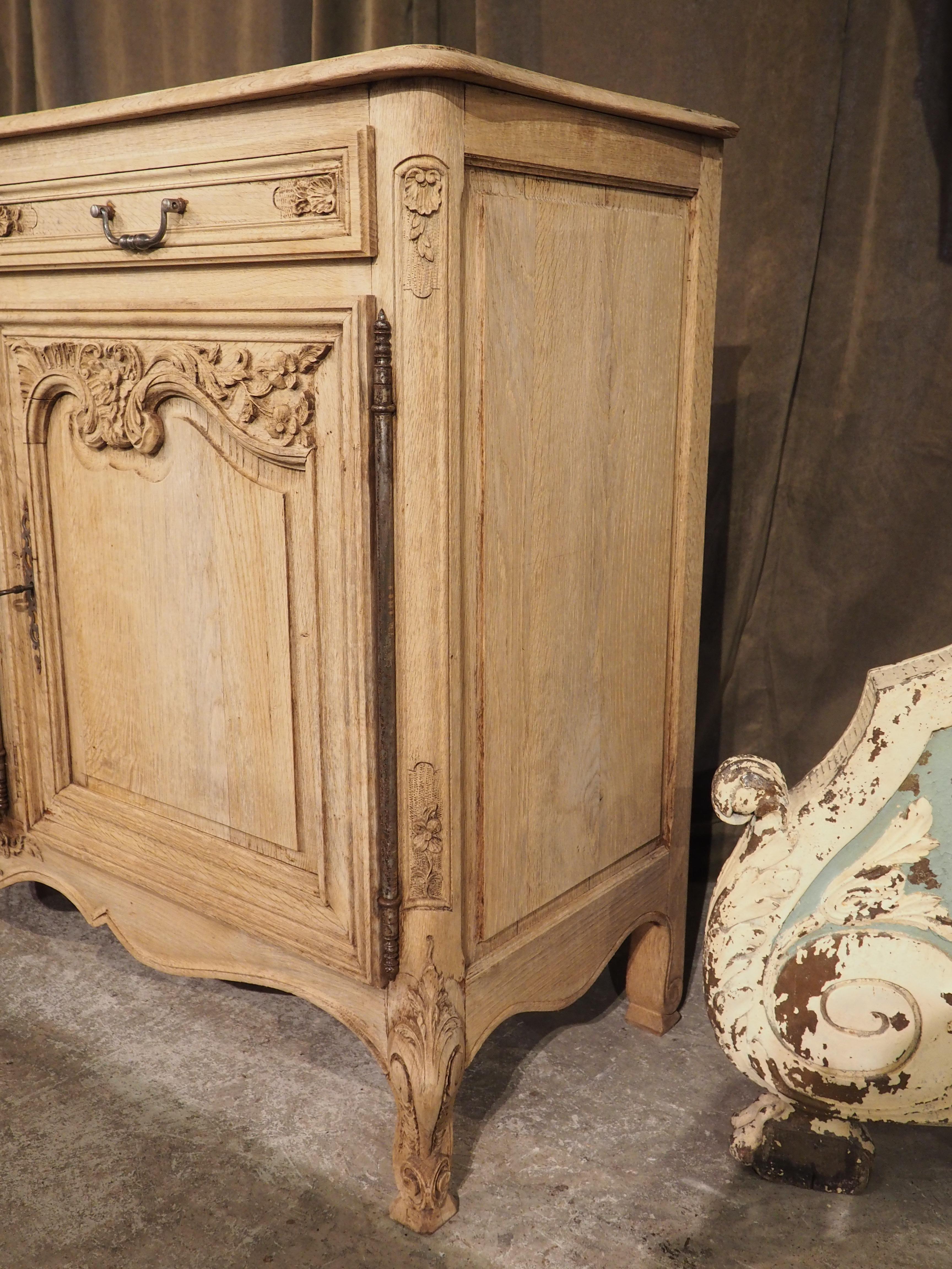 20th Century Early 1900s Bleached Oak Louis XV Style Enfilade from France