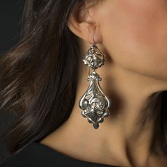 Early 1900s Bourbon-Style Earrings in 925 Silver