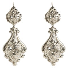 Boucles d'oreilles style Bourbon du dbut des annes 1900 en argent 925