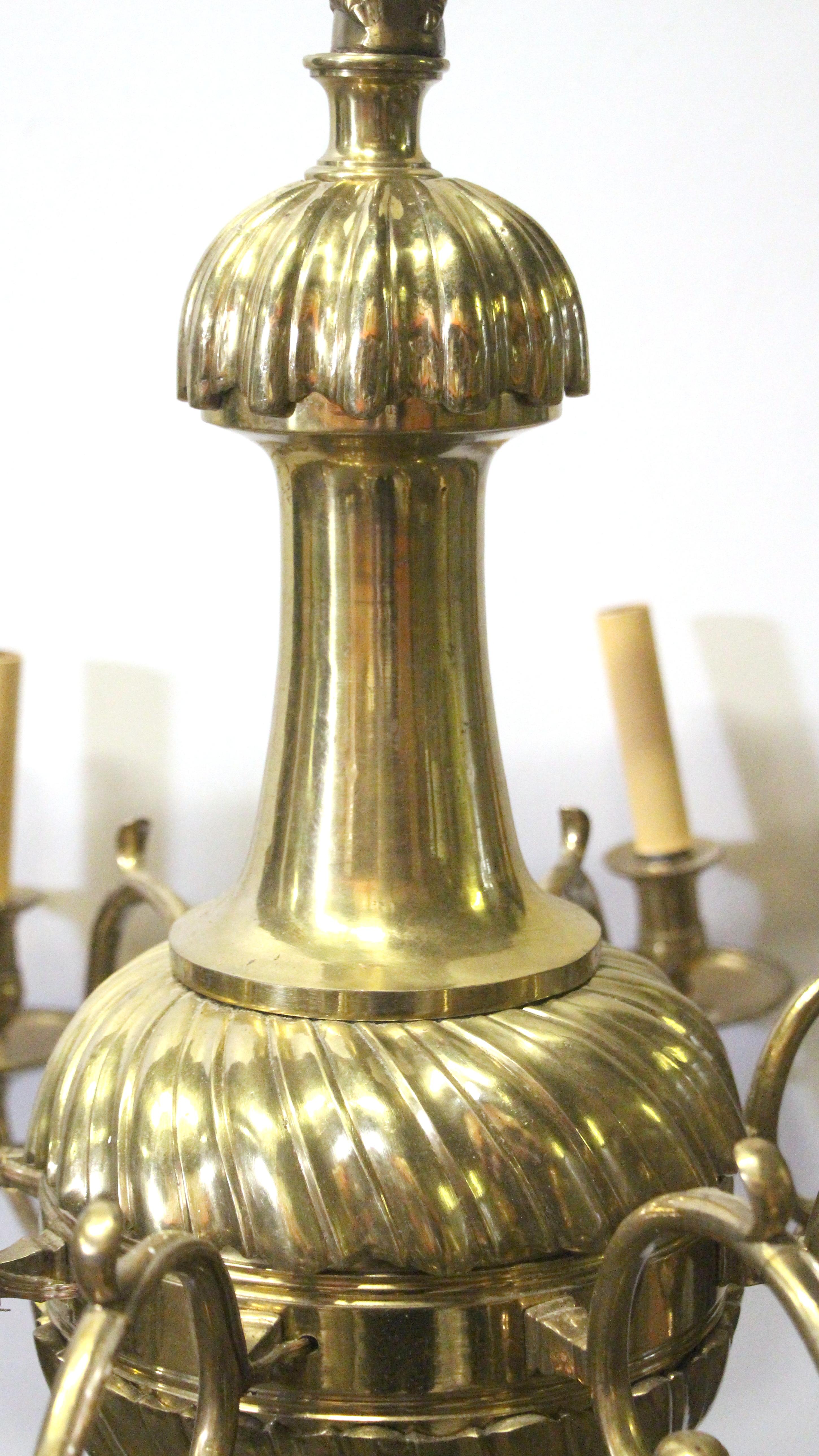 Early 1900s Brass 8-Arm Chandelier from NYC Stock Exchange w/ Eagle Finial 5