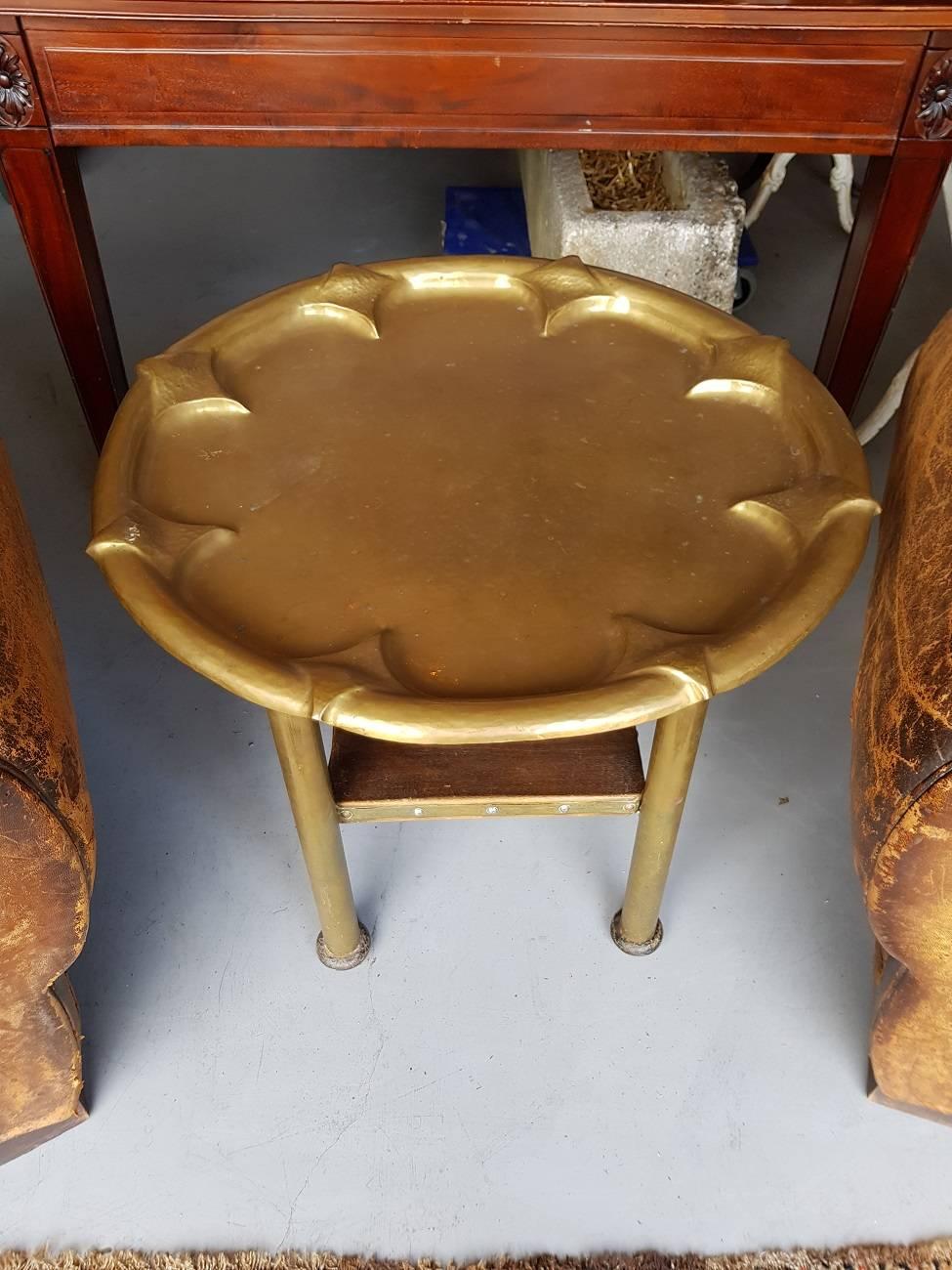 European Early 1900s Brass Smoker or Cocktail Table For Sale
