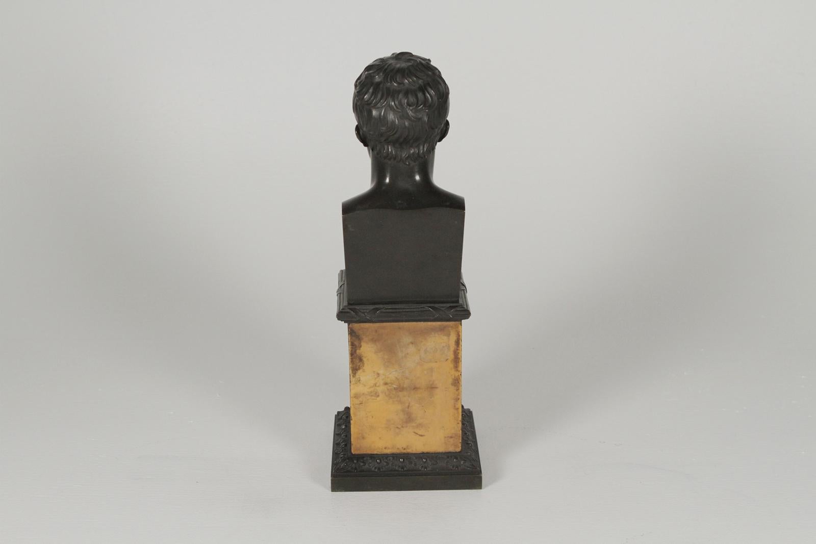 Neoclassical Early 1900s Bronze Bust of a Napoleon r on a Siena Marble Base