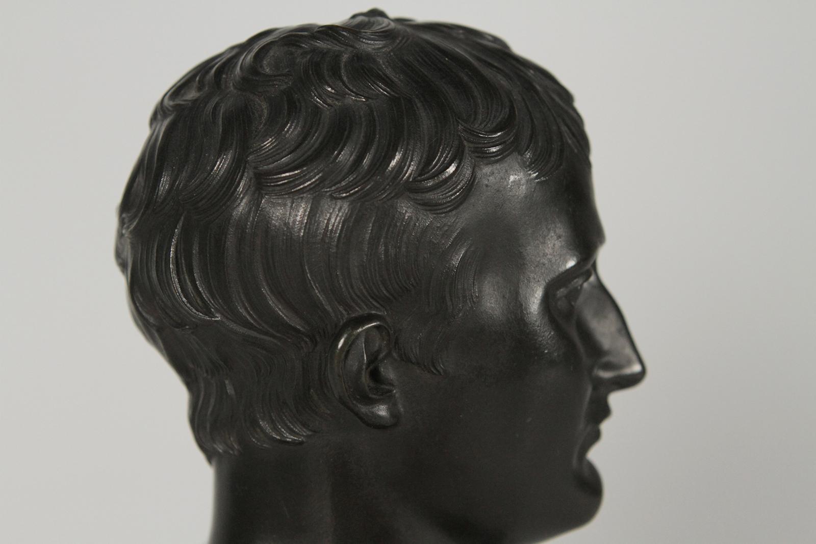 Early 1900s Bronze Bust of a Napoleon r on a Siena Marble Base 2