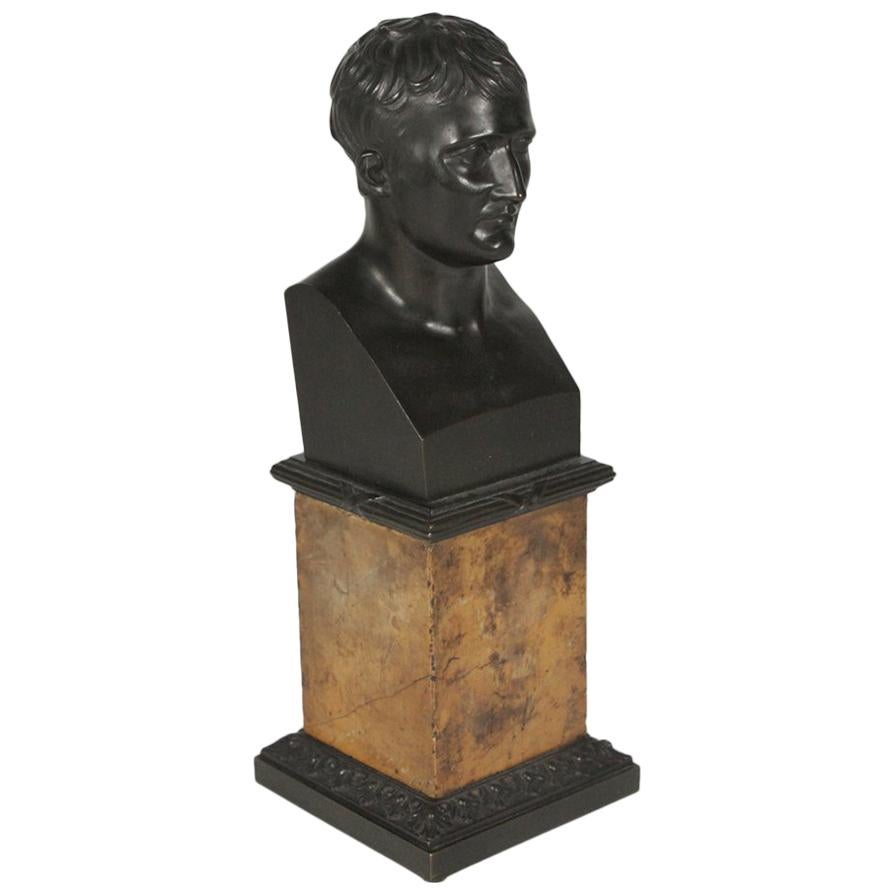 Early 1900s Bronze Bust of a Napoleon r on a Siena Marble Base