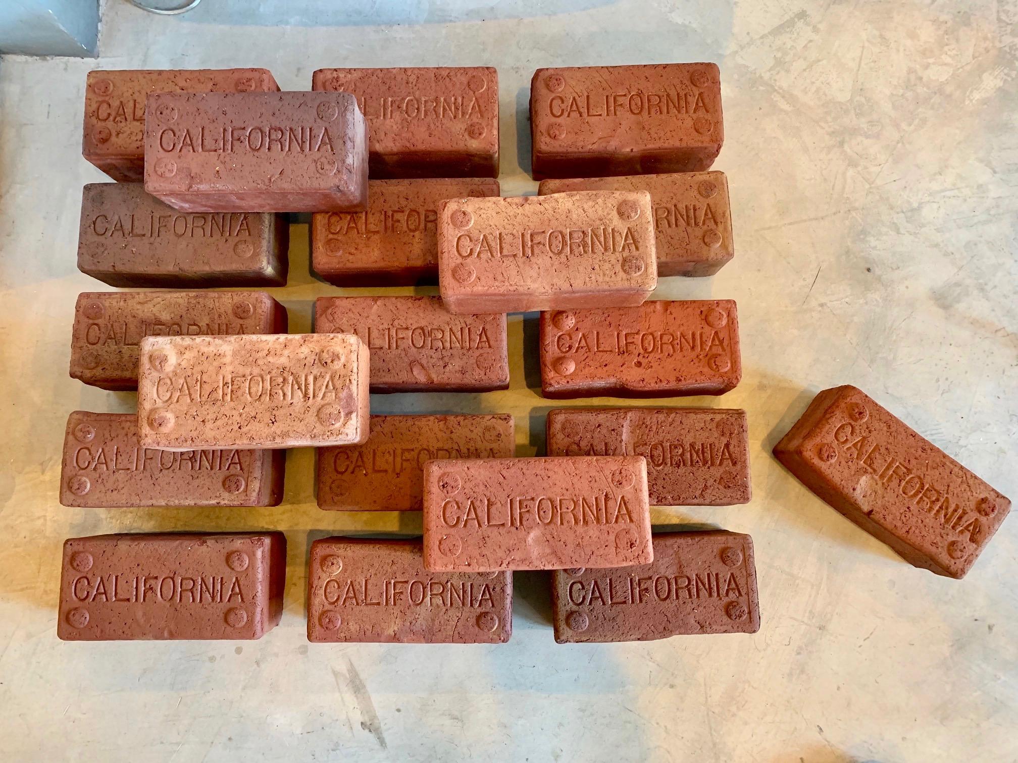 Interesting and rare bricks from the early 1900s, used to pave the streets in California produced by the California Brick Company and W. S. Dickey Clay Manufacturing Company fore the Niles and Decoto districts, Fremont and UnionCity, County, CA