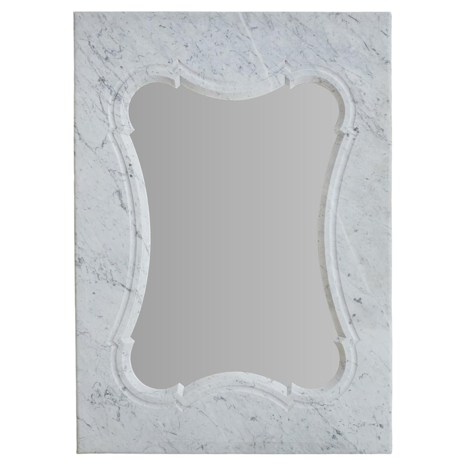 Early 1900s Carrara Marble Bistro Mirror, 2 Available For Sale