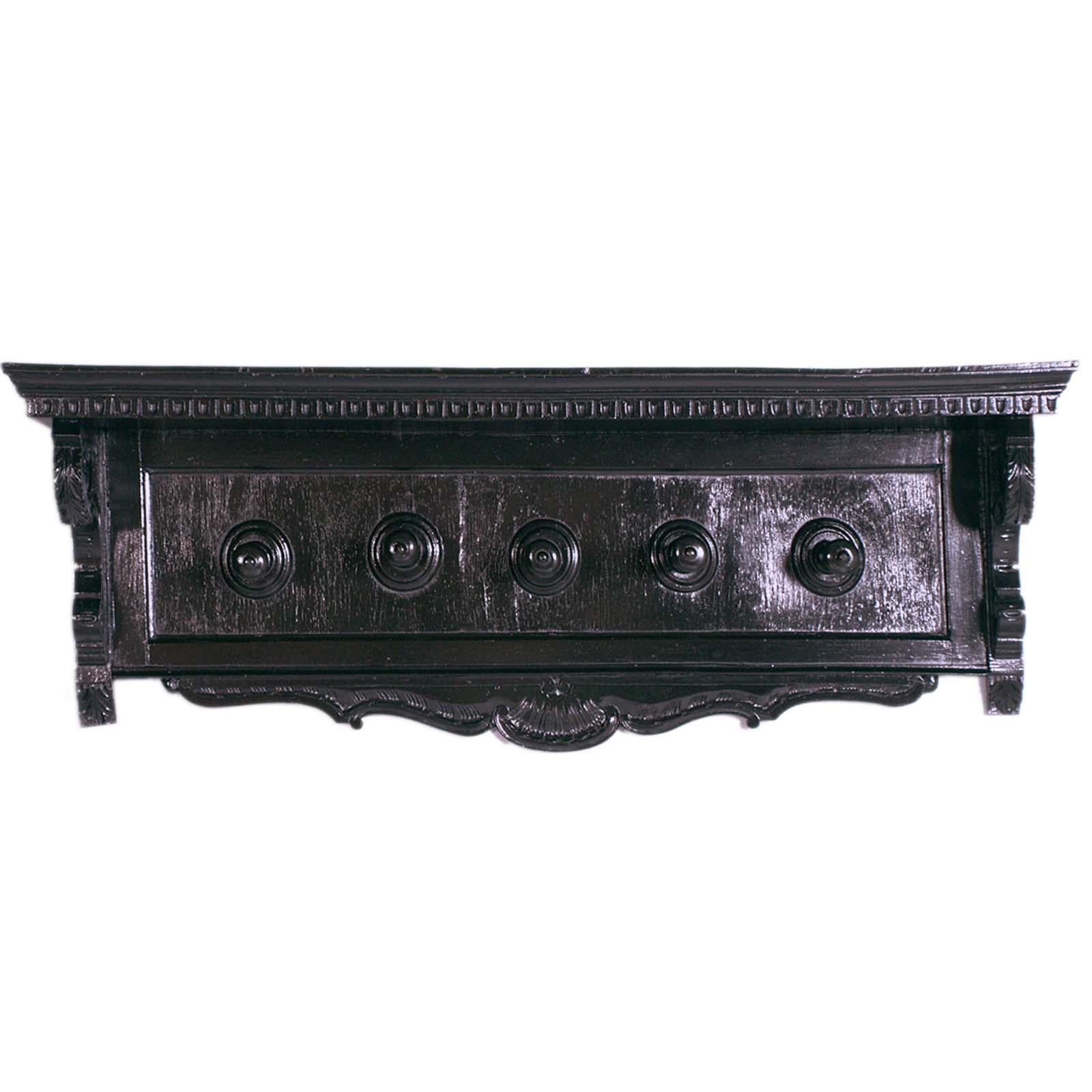 Renaissance coat rack in hand carved ebonized walnut early 1900s, by Dini and Puccini, Cascina, Tuscany, Italy.