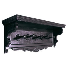 Early 1900s Carved Ebonized Walnut, by Dini & Puccini, Cascina, Tuscany, Italy