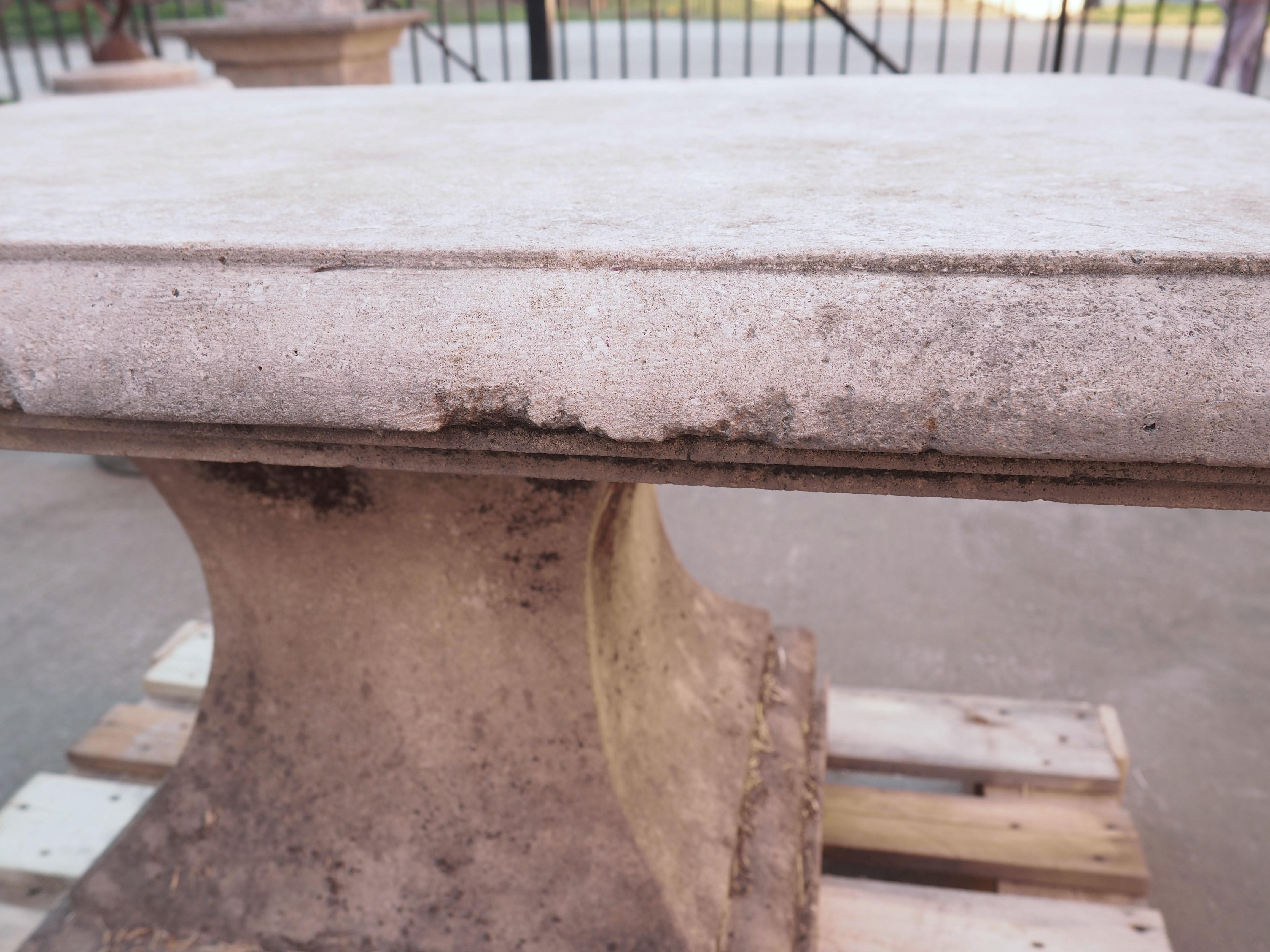 Early 1900s Carved Limestone Pedestal Table from Italy 4