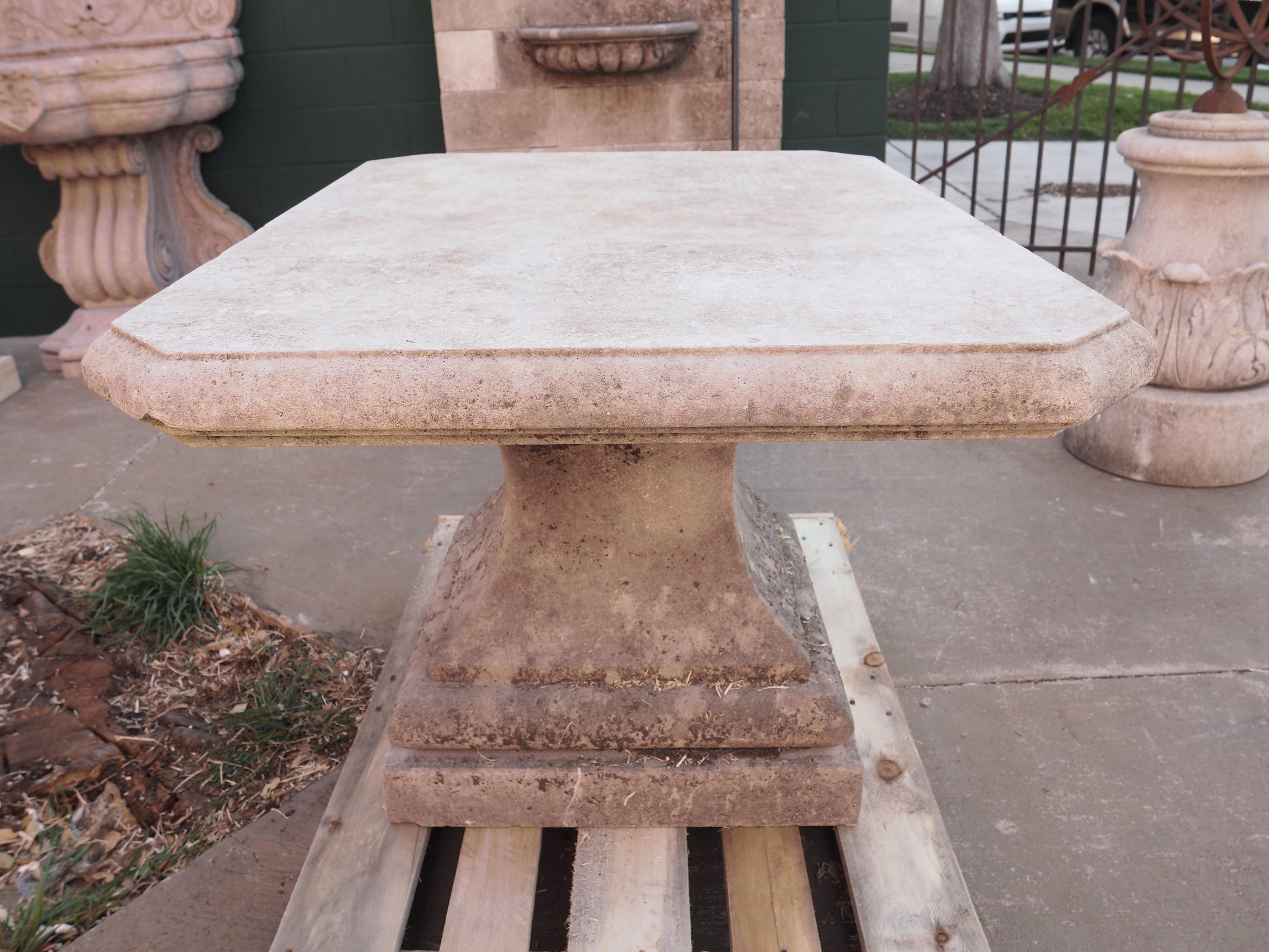 Early 1900s Carved Limestone Pedestal Table from Italy 5
