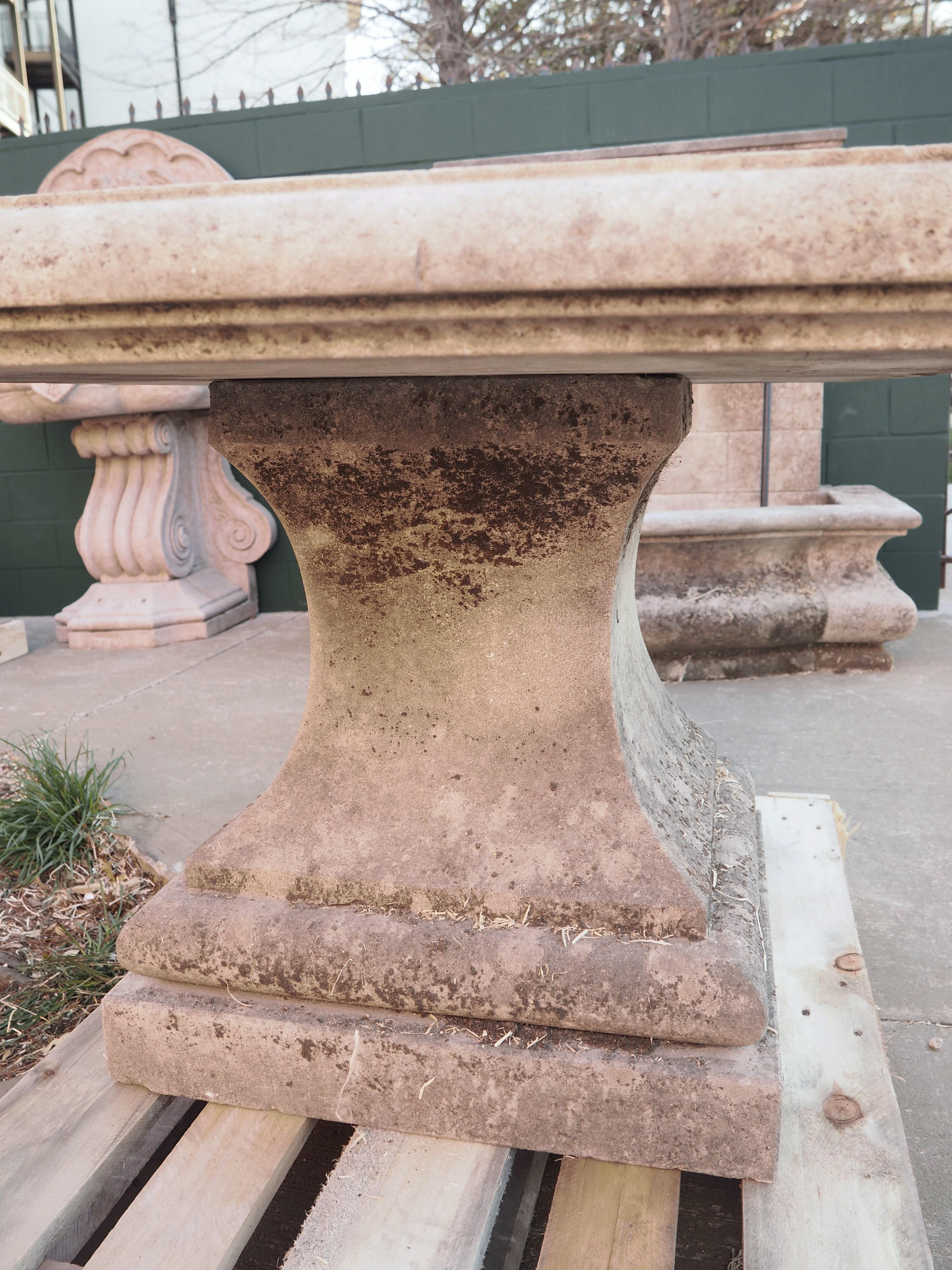 Early 1900s Carved Limestone Pedestal Table from Italy 6