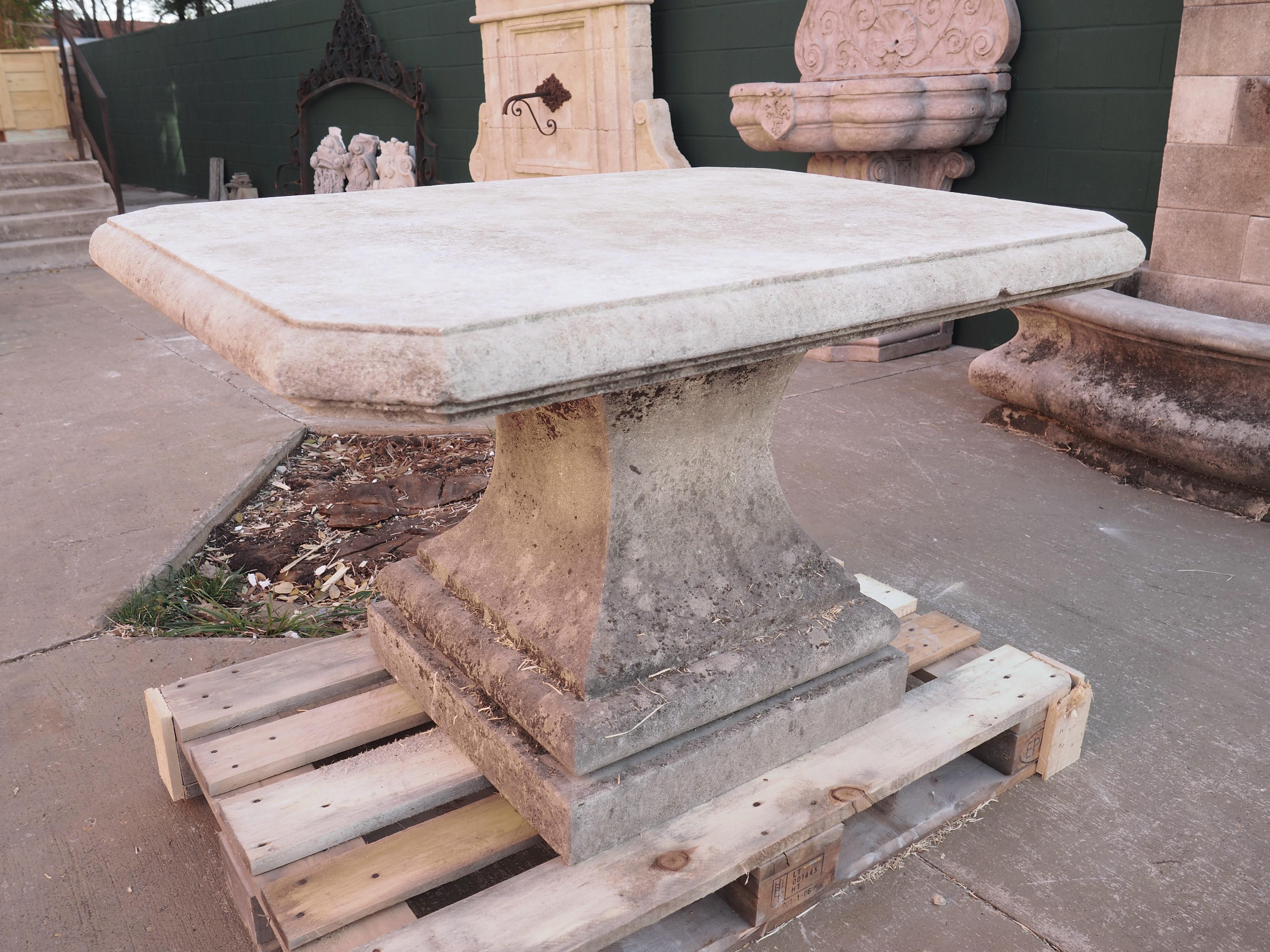 Early 1900s Carved Limestone Pedestal Table from Italy 8
