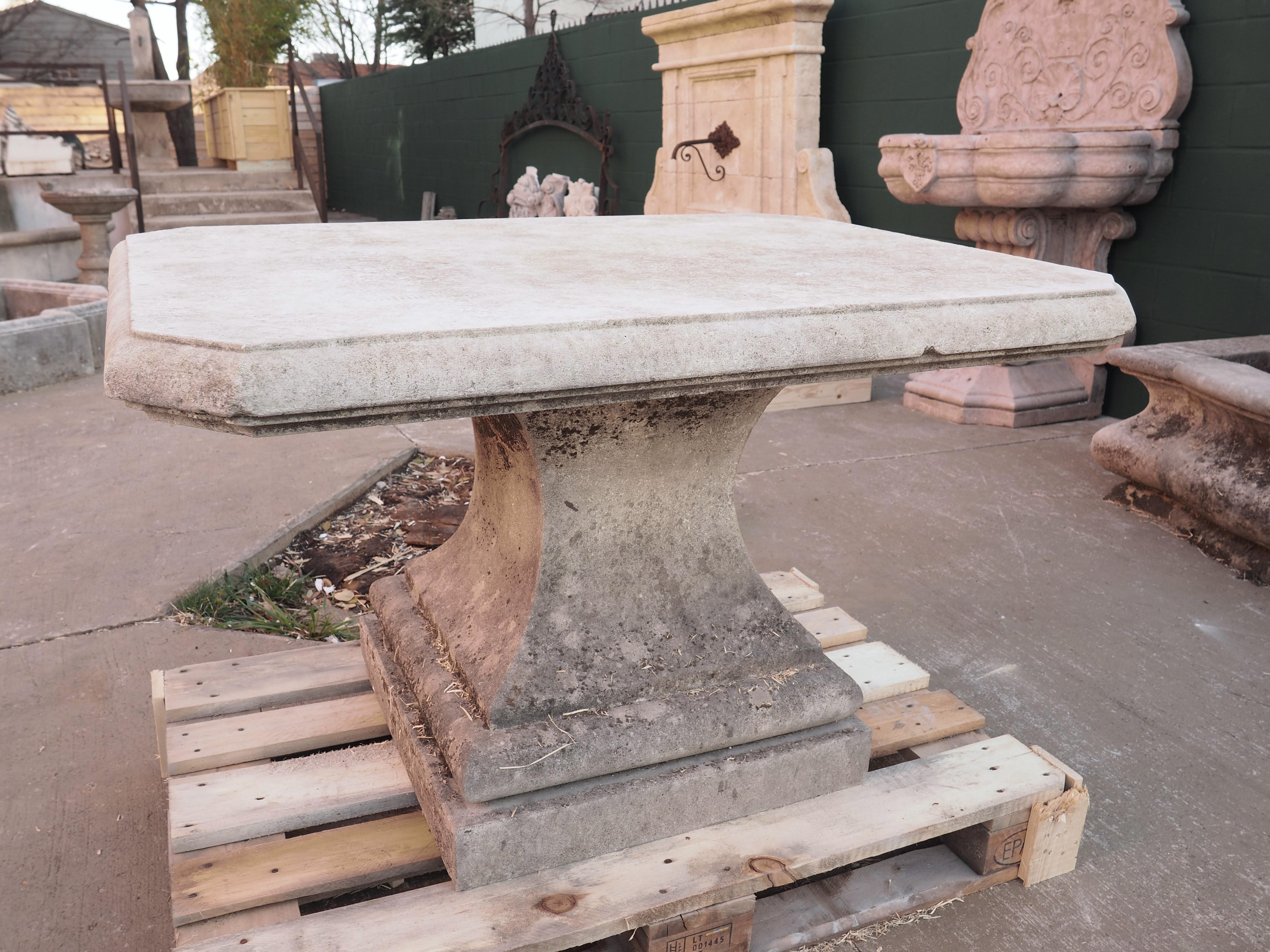 Early 1900s Carved Limestone Pedestal Table from Italy 9