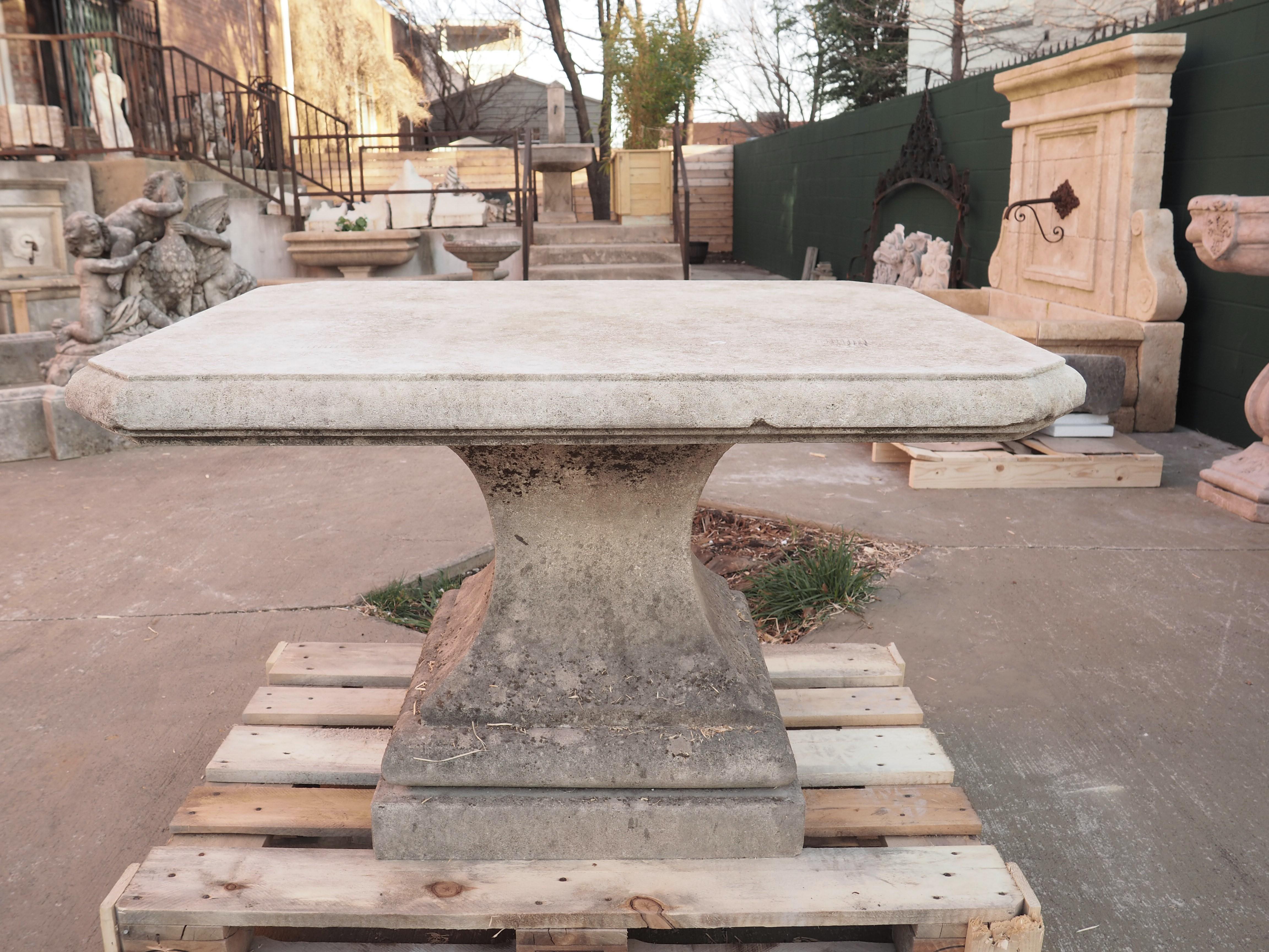 Italian Early 1900s Carved Limestone Pedestal Table from Italy