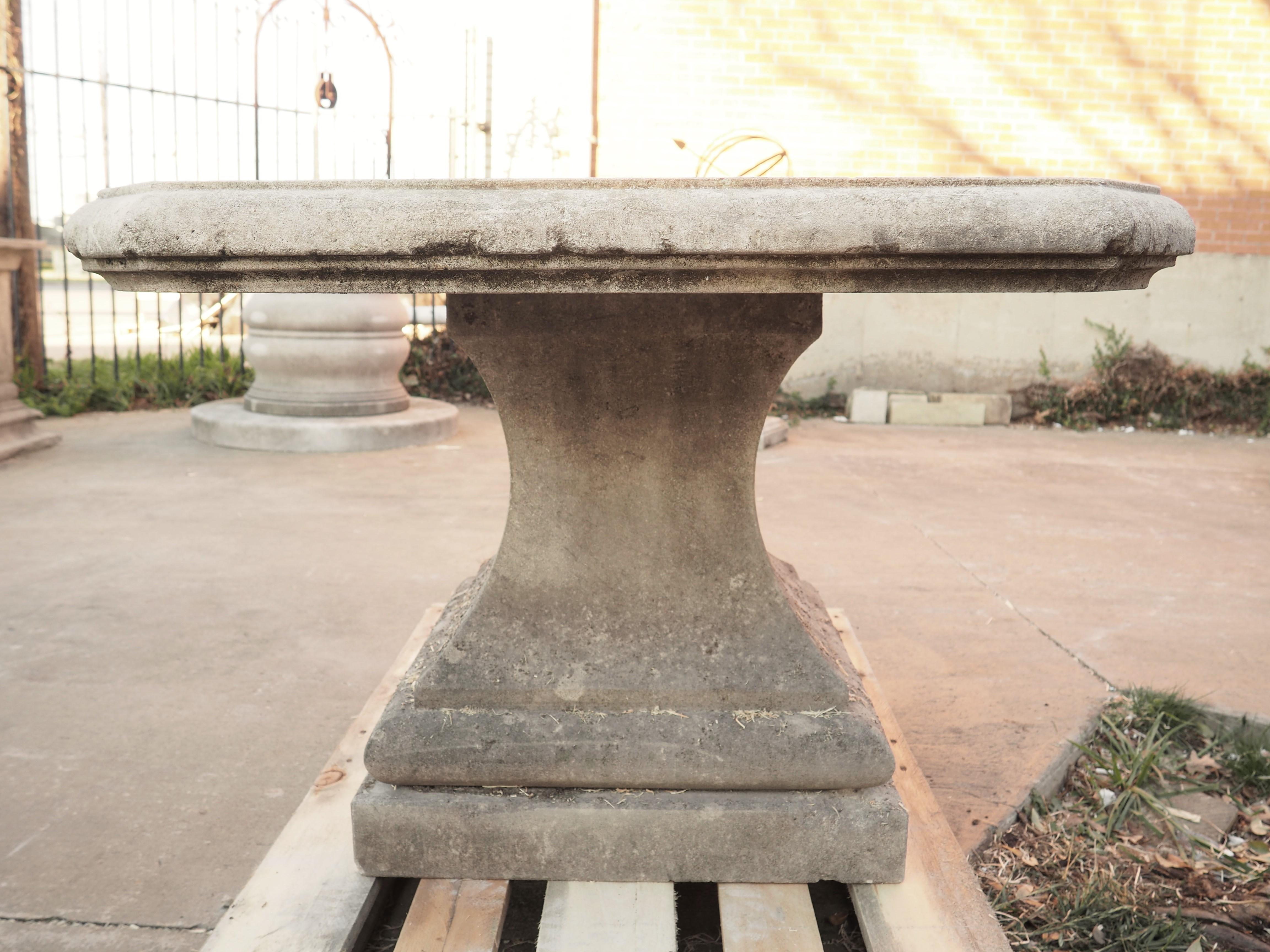 Early 1900s Carved Limestone Pedestal Table from Italy 1