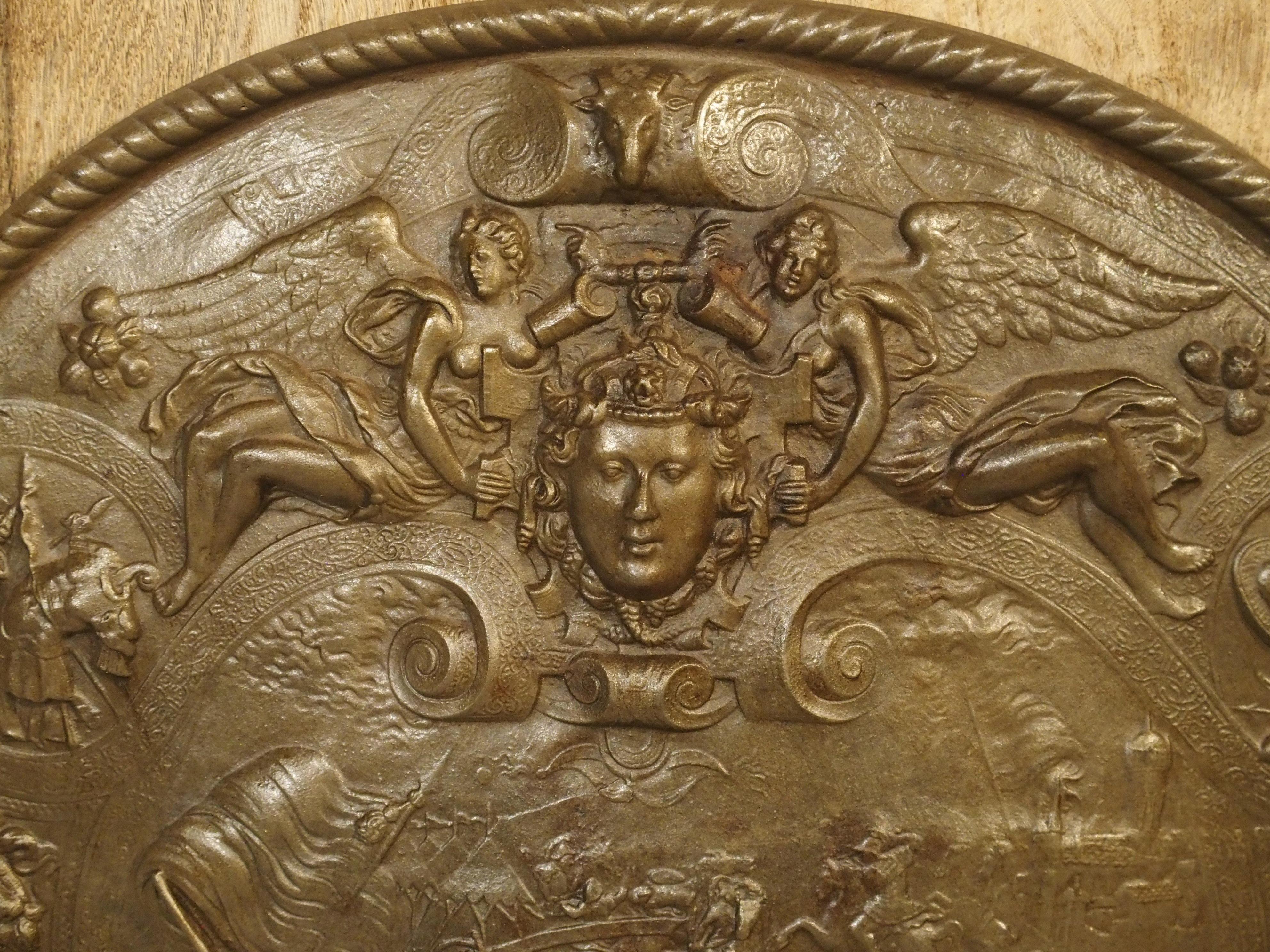Early 1900s Cast Iron Parade Shield from France 5