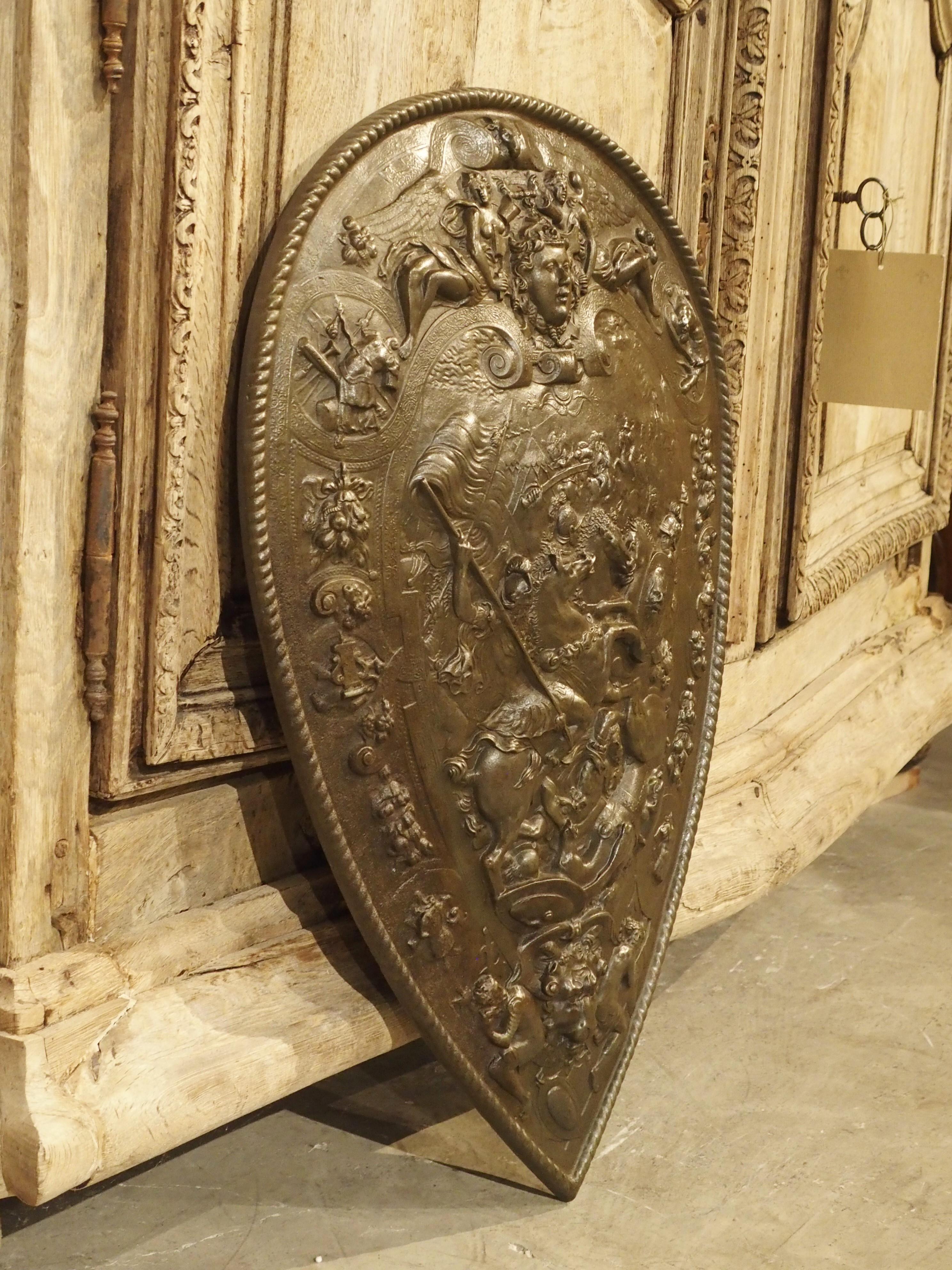Early 1900s Cast Iron Parade Shield from France 6