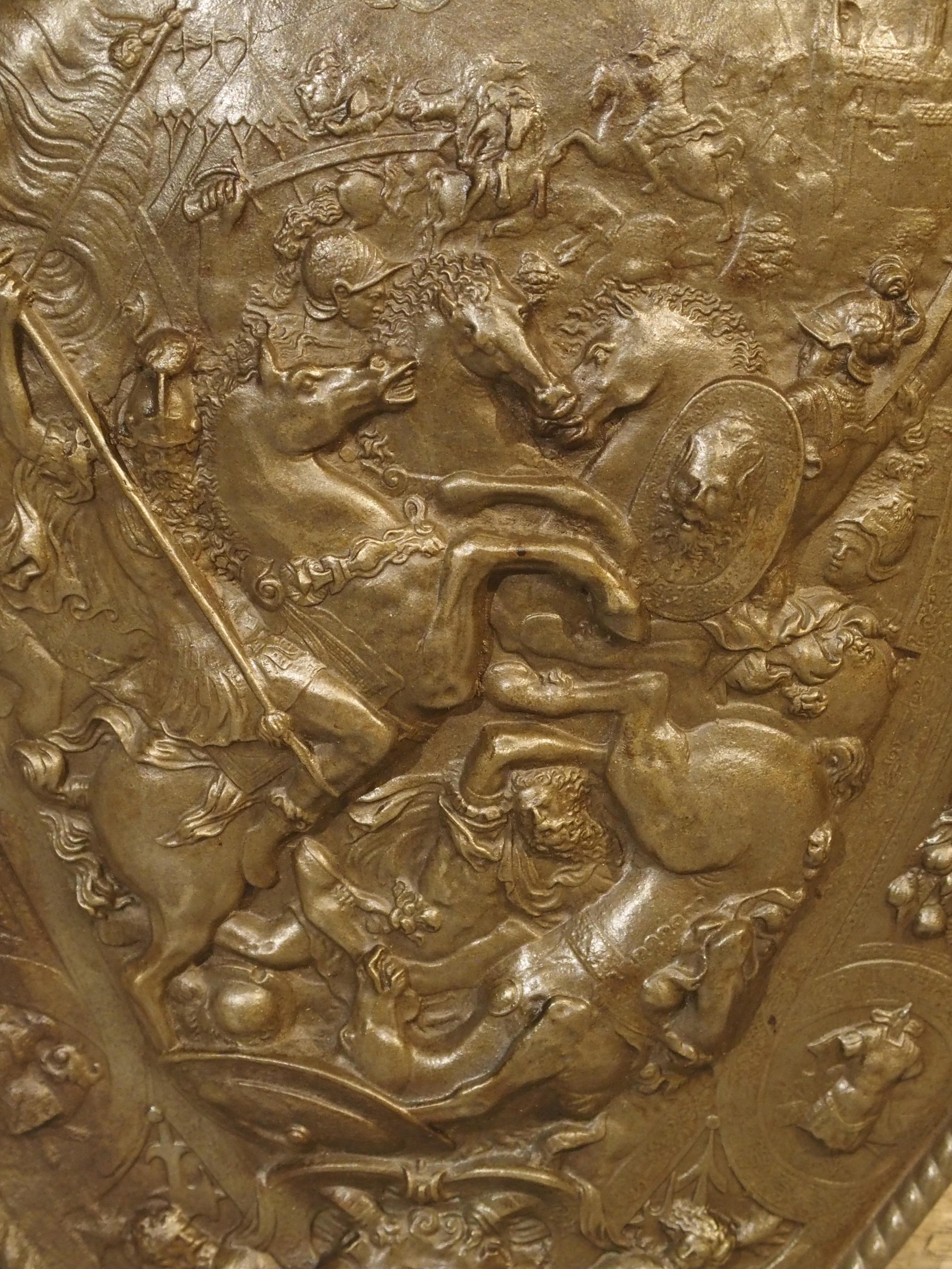 Renaissance Early 1900s Cast Iron Parade Shield from France