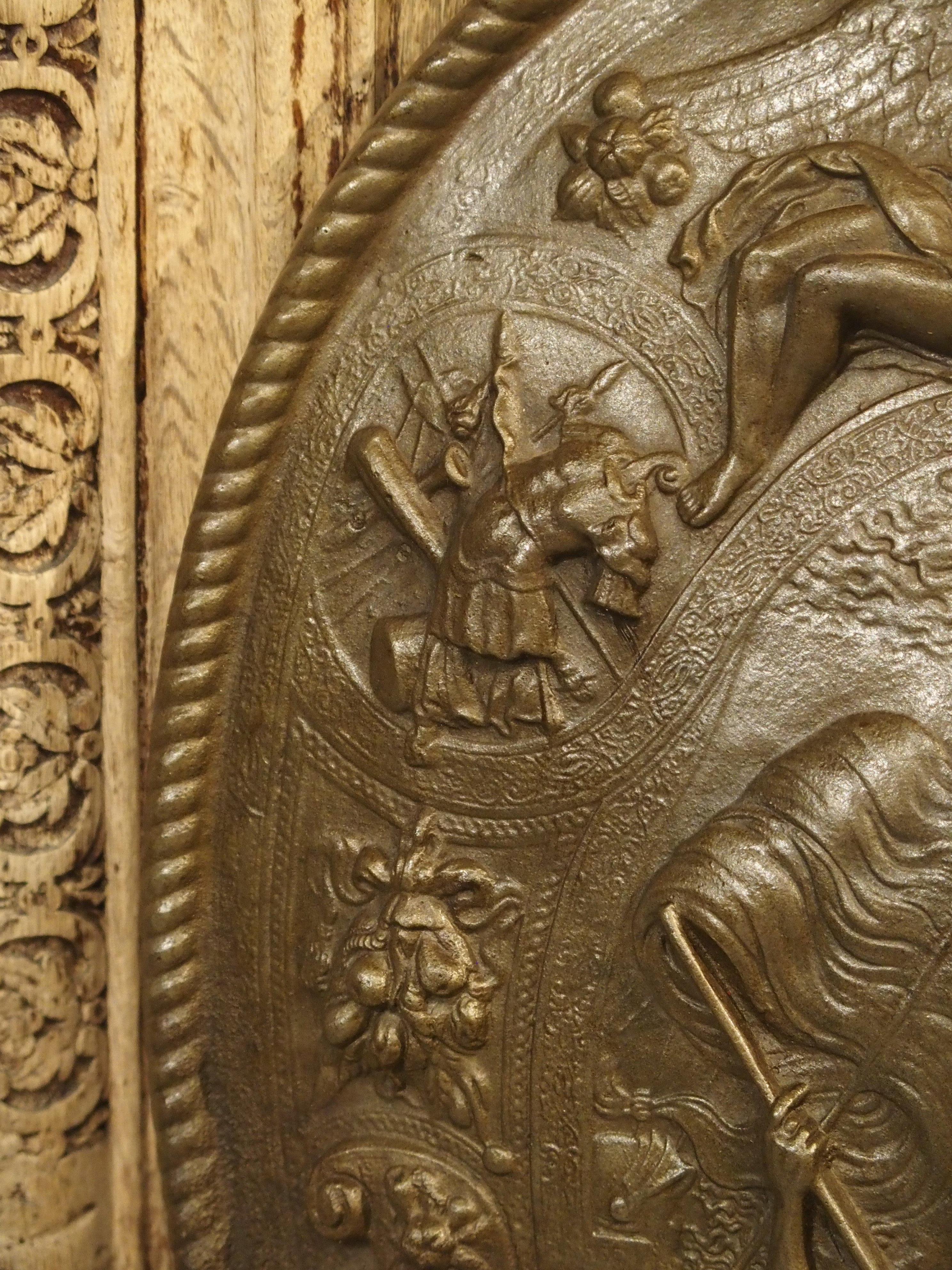 French Early 1900s Cast Iron Parade Shield from France