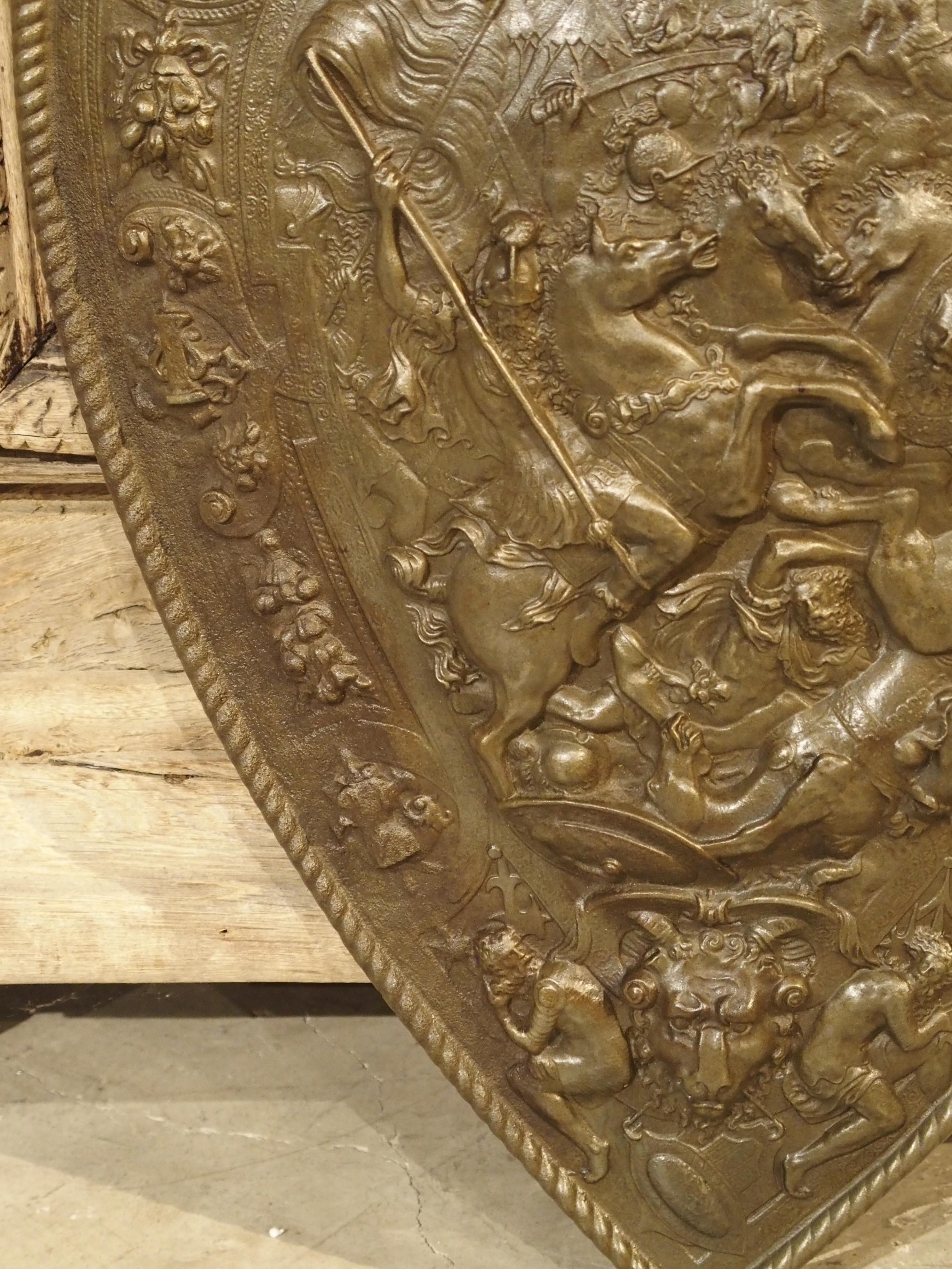 Early 1900s Cast Iron Parade Shield from France In Good Condition In Dallas, TX