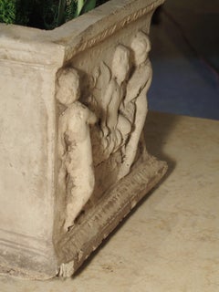 Early 1900s Cast Stone Rectangular Garden Planter