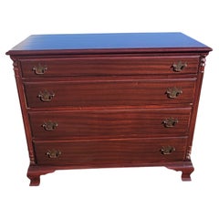 Early 1900's Chippendale Mahogany Four-Drawer Commode Chest of Drawers