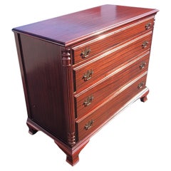 Early 1900's Chippendale Mahogany Four-Drawer Commode Chest of Drawers