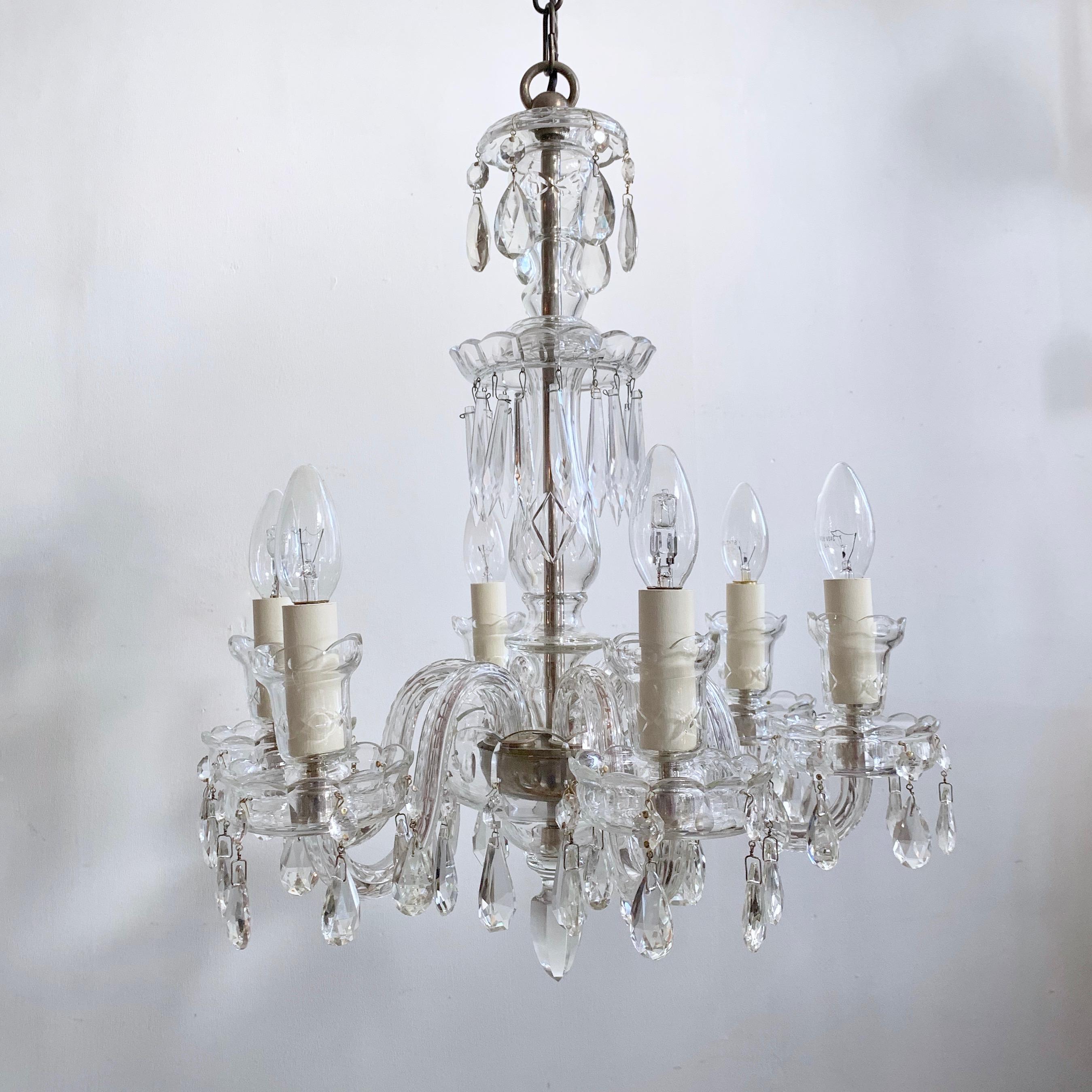Early 1900s Czech Crystal Bohemian Chandelier In Good Condition For Sale In Stockport, GB