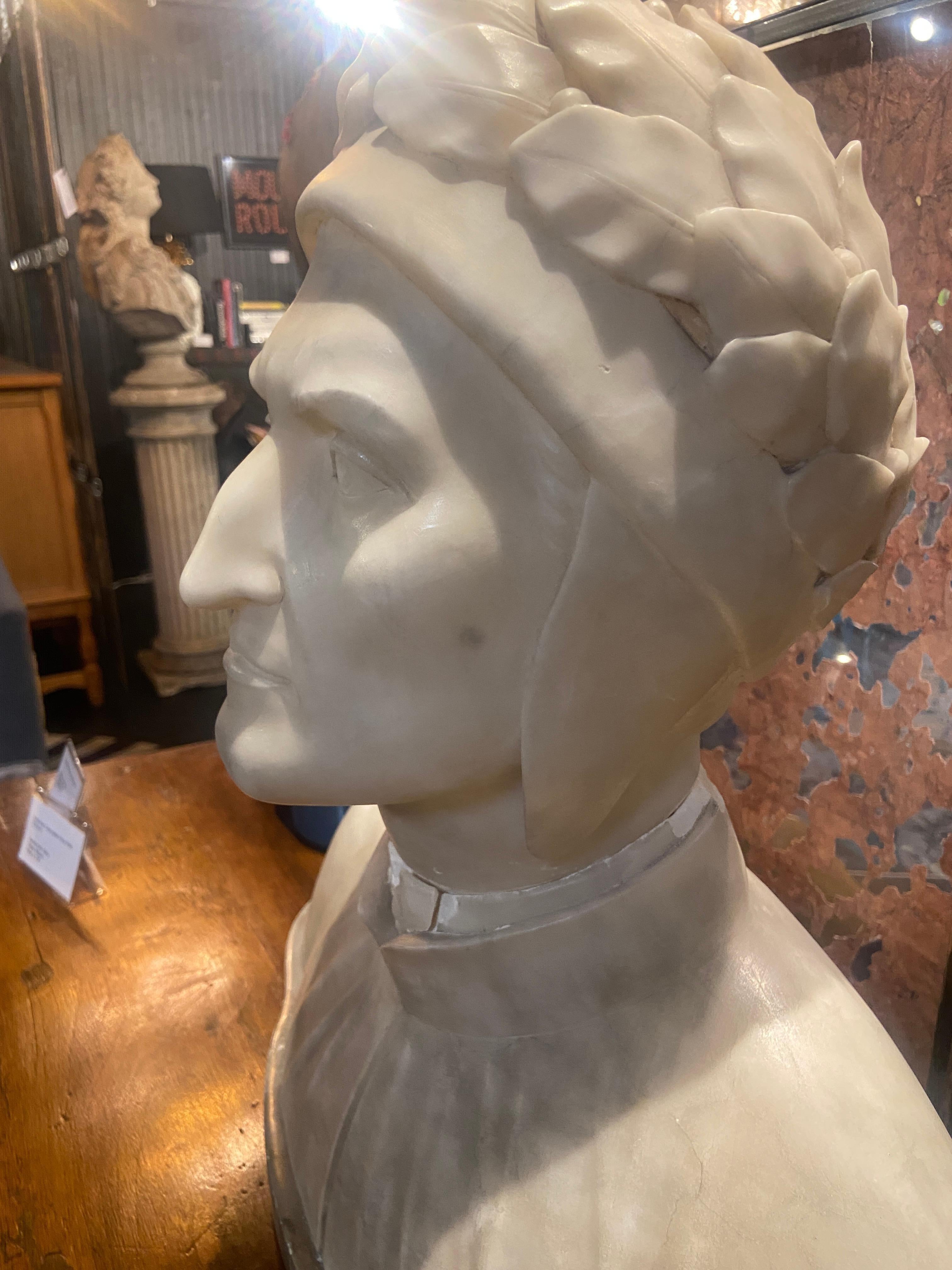 Belgian Early 1900s Dante Bust For Sale