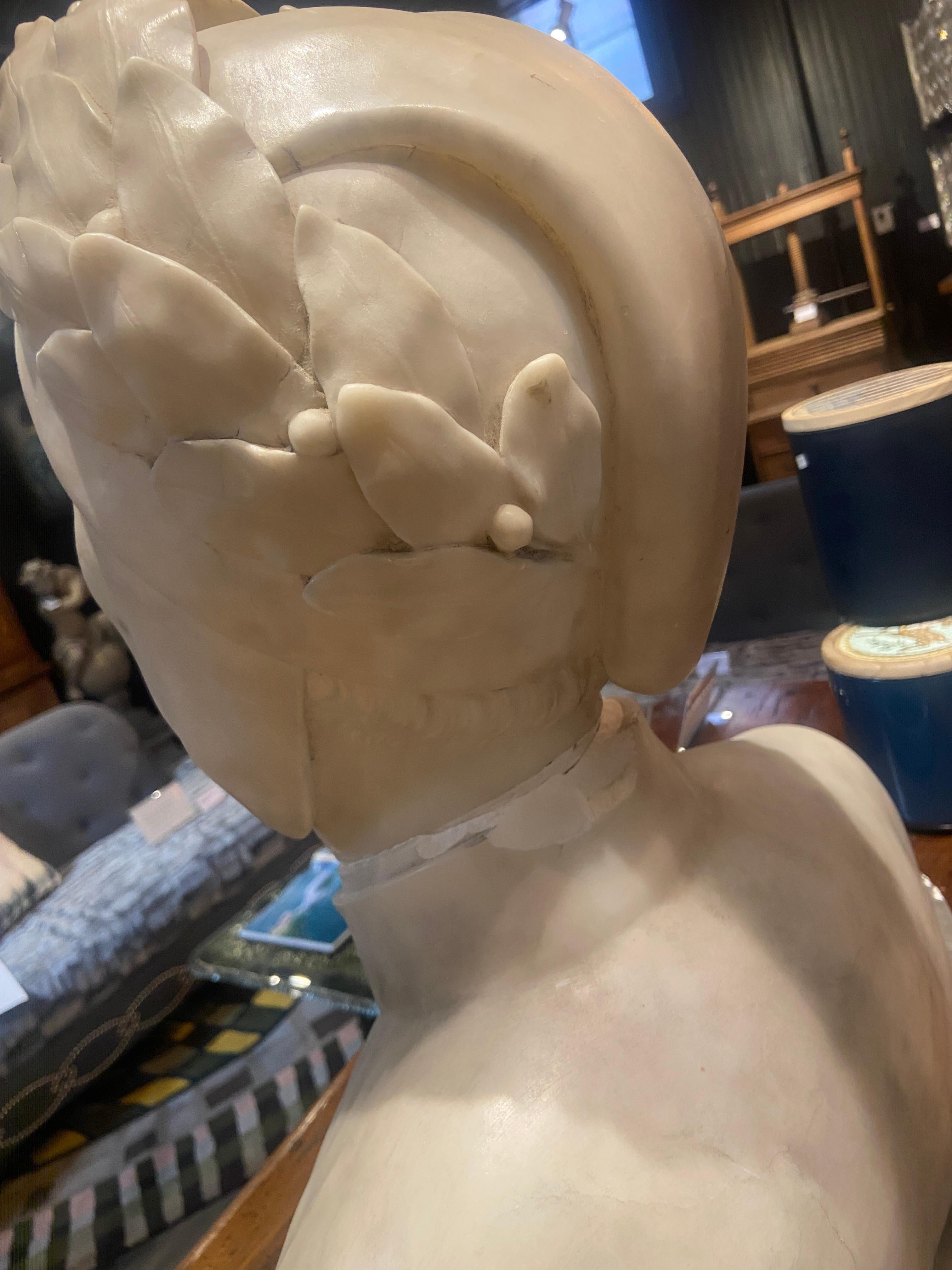 Early 1900s Dante Bust In Distressed Condition For Sale In Hudson, NY