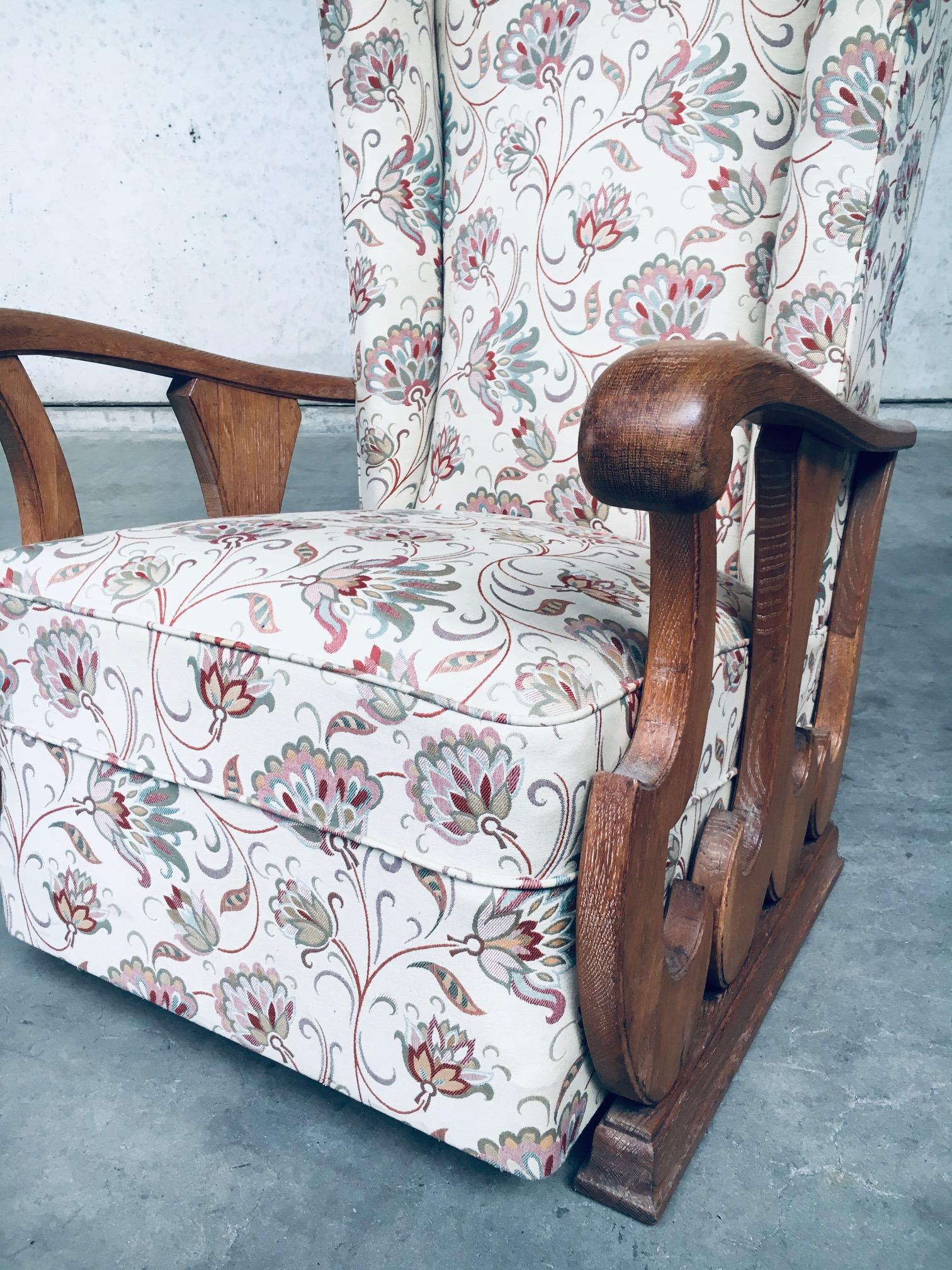 Early 1900's Design High Wing Back Armchair Fauteuil Set For Sale 9