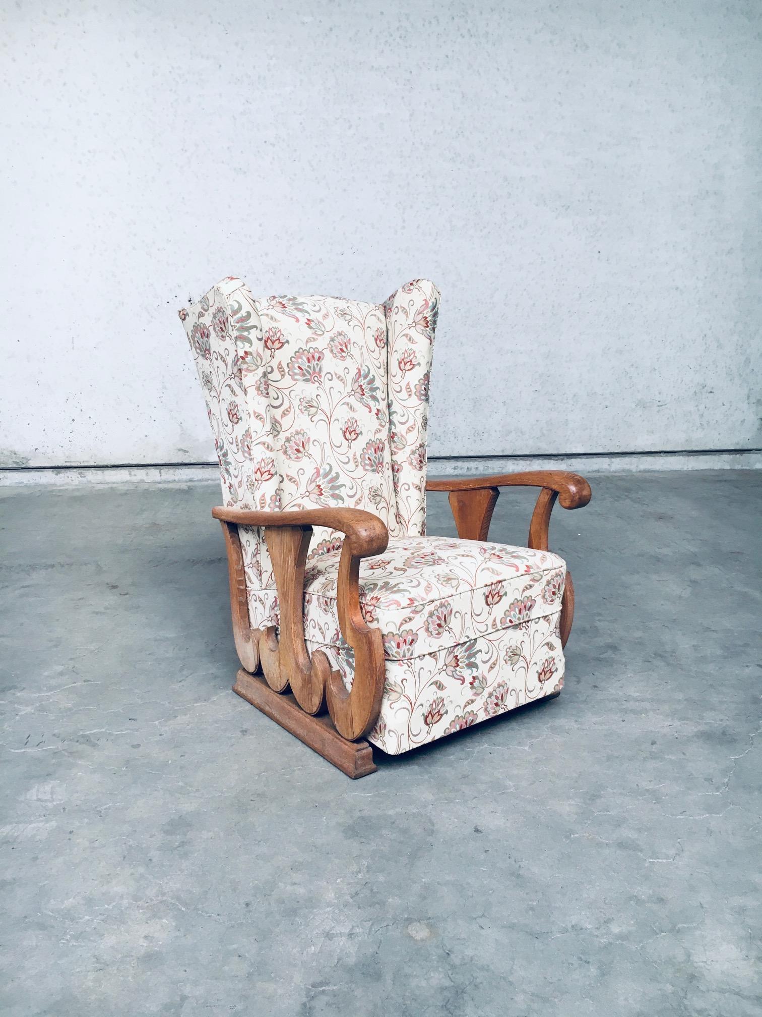 Early 1900's Design High Wing Back Armchair Fauteuil Set For Sale 2