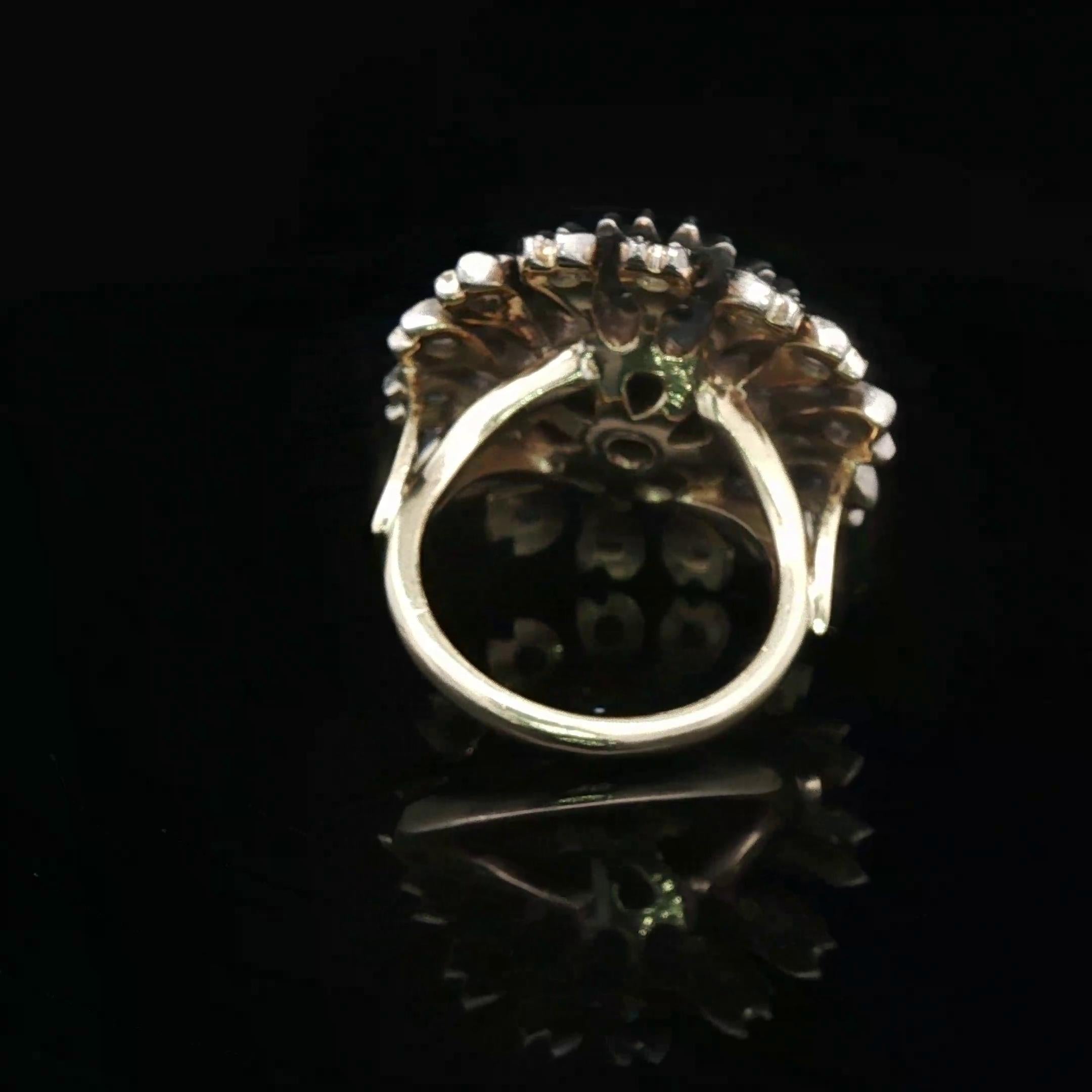 Taglio a rosa Anello con diamanti e tsavorite dei primi anni del 1900 in vendita