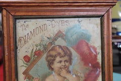 Early 1900s Diamond Dyes 'Baby' Lithograph Display Cabinet