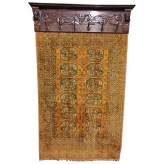 Early 1900s Dutch Oak Wall Coat Rack with Carved Lion Heads