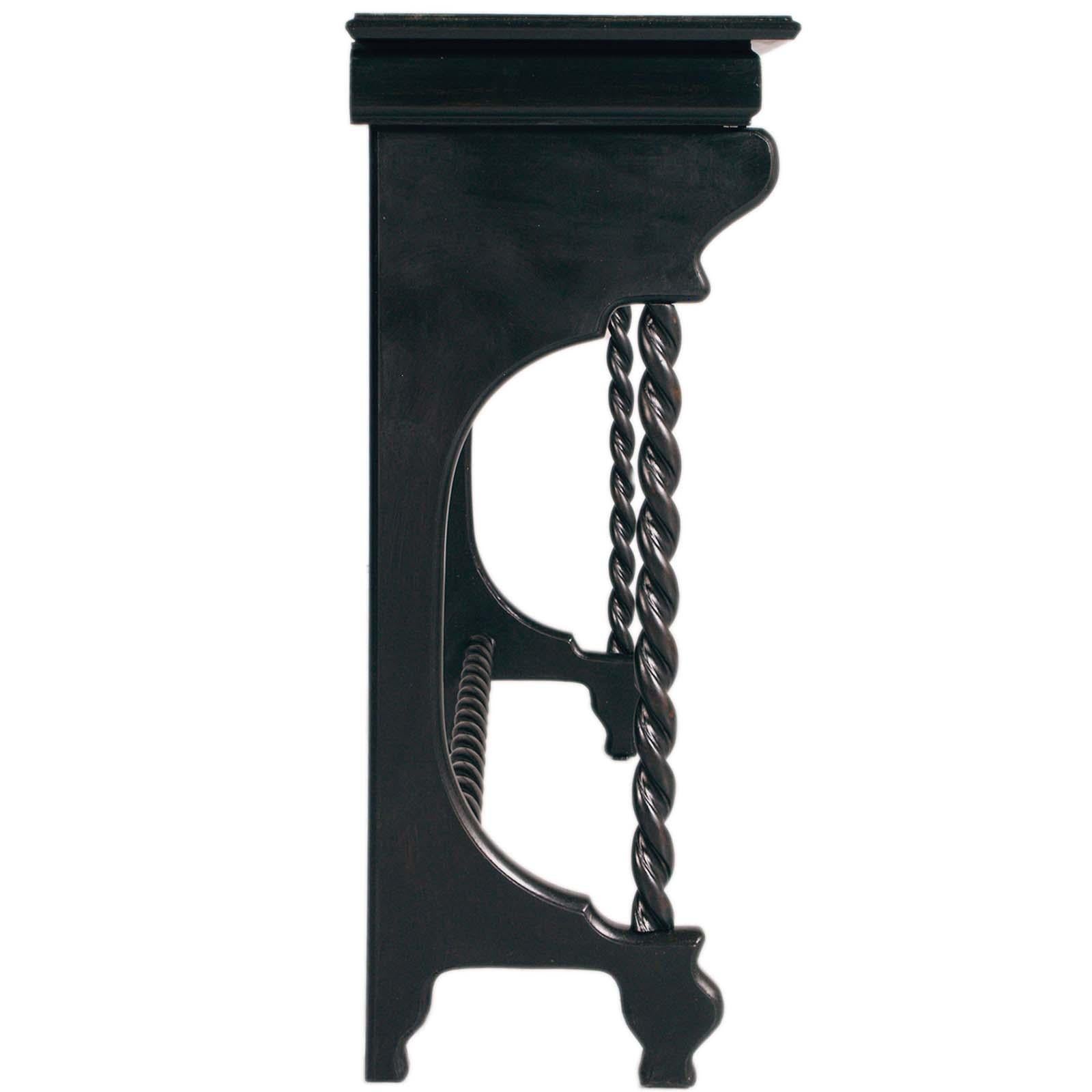 Gothic Revival Early 1900s Elegant Venetian Console, Ebonized Walnut, by Testolini Venice