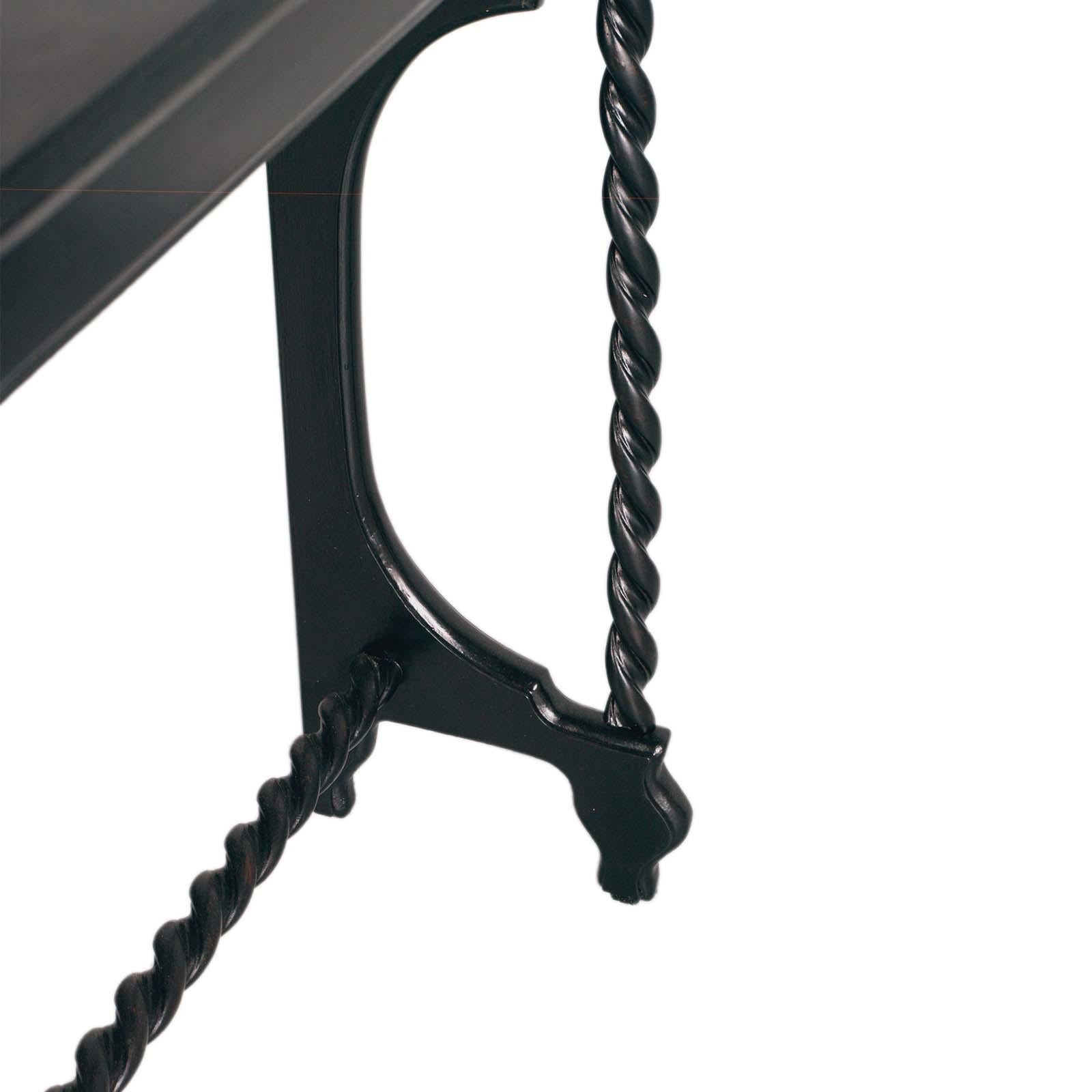 Blackened Early 1900s Elegant Venetian Console, Ebonized Walnut, by Testolini Venice