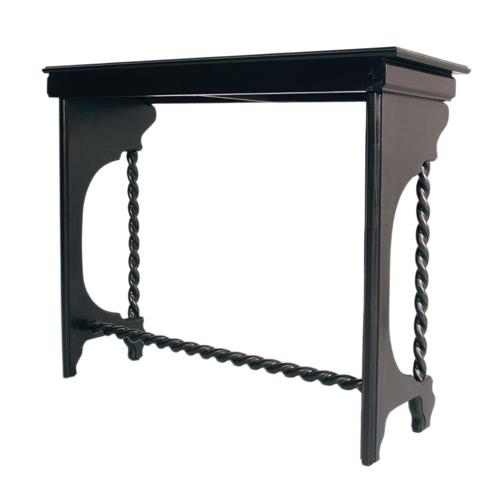 Early 1900s Elegant Venetian Console, Ebonized Walnut, by Testolini Venice In Good Condition In Vigonza, Padua