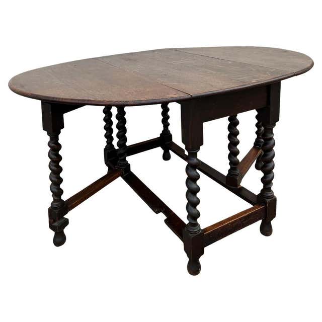 Large English Oak Gateleg Dining Table Seats Eight to Ten For Sale at ...