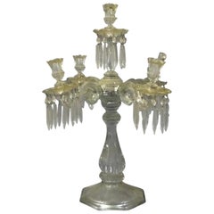 Antique Early 1900s Era French Crystal Candleabra