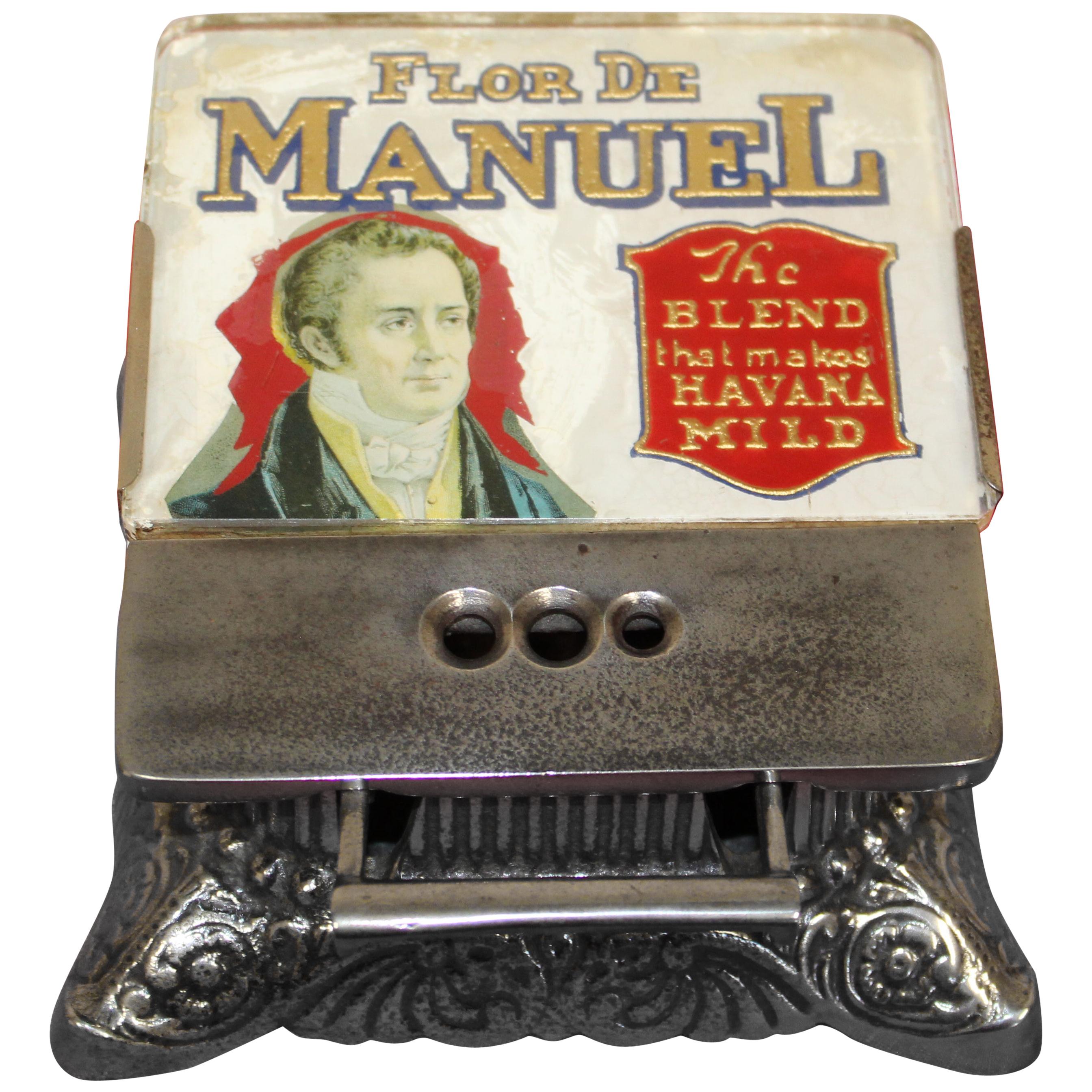 Early 1900s "Flor De Manuel" Tobacco Cigar Cutter For Sale