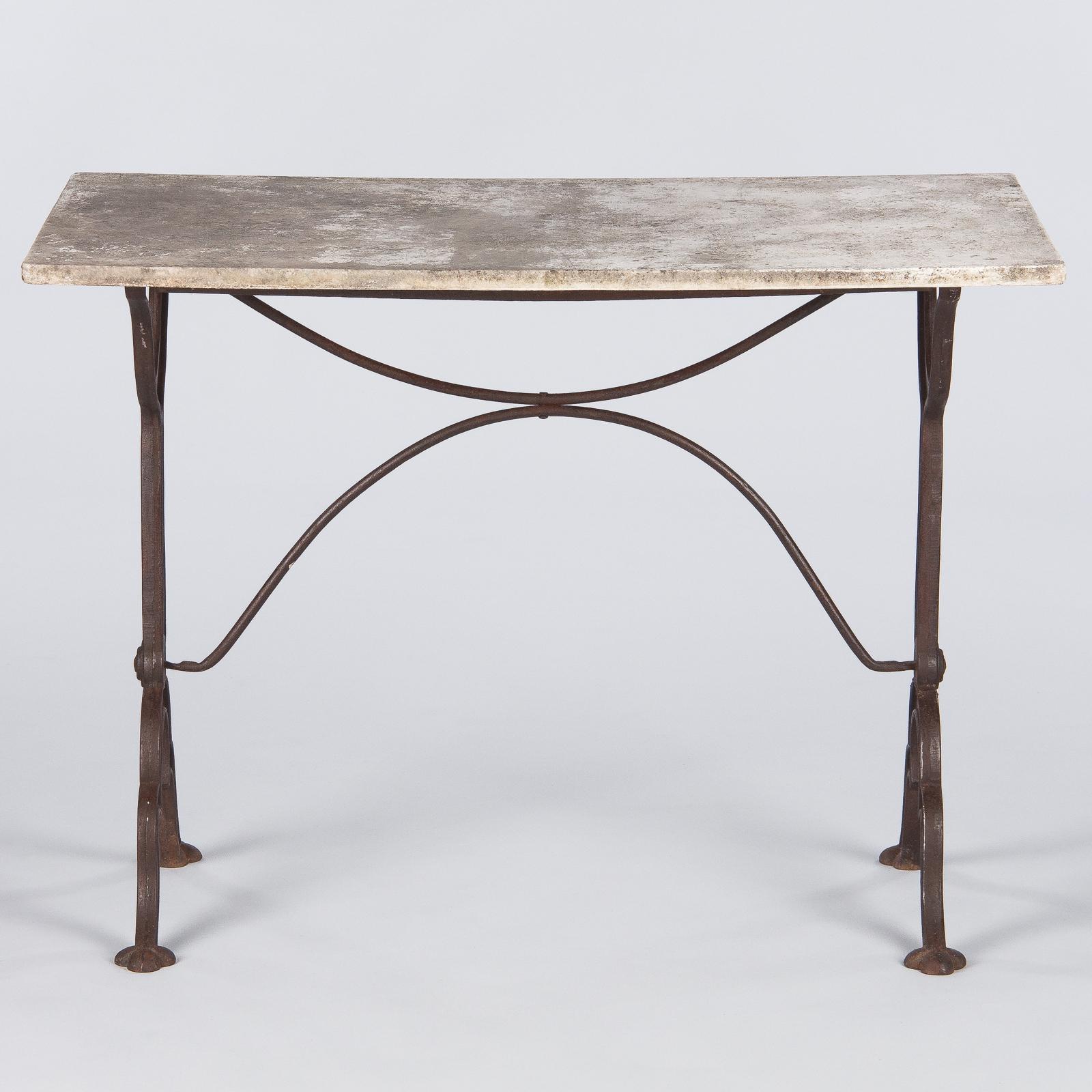 Early 1900s French Bistro Table with Marble Top Marked E.Ringuet 8