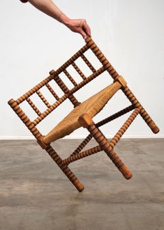 Early 1900's French Bobbin Corner Chair