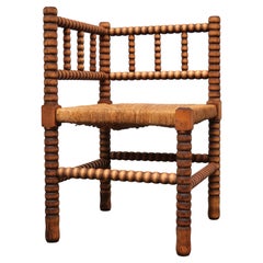 Early 1900's French Bobbin Corner Chair