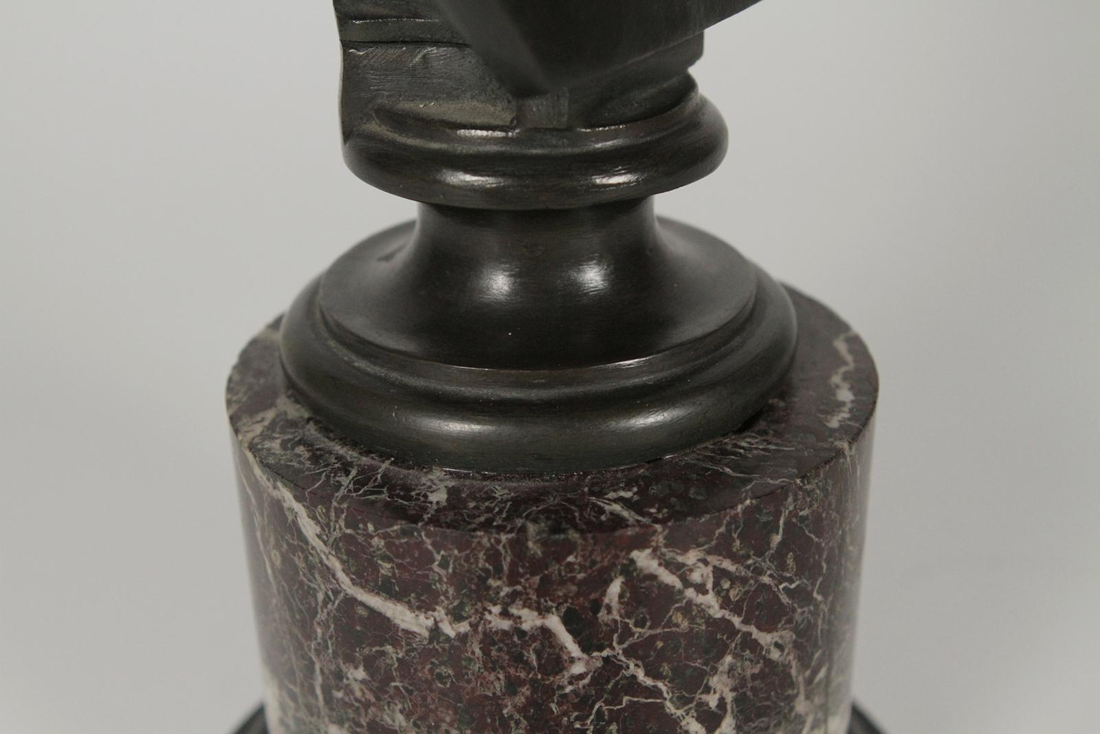 Early 1900s French Bronze and Marble Bust 3